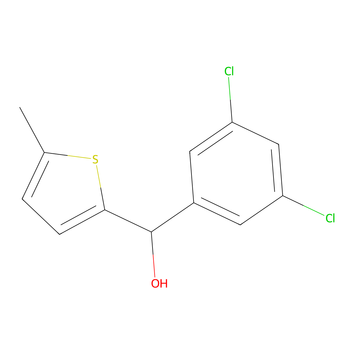 (3,5-Dichlorophenyl)(5-methylthiophen-2-yl)methanol molecular structure, CAS 1249138-57-5
