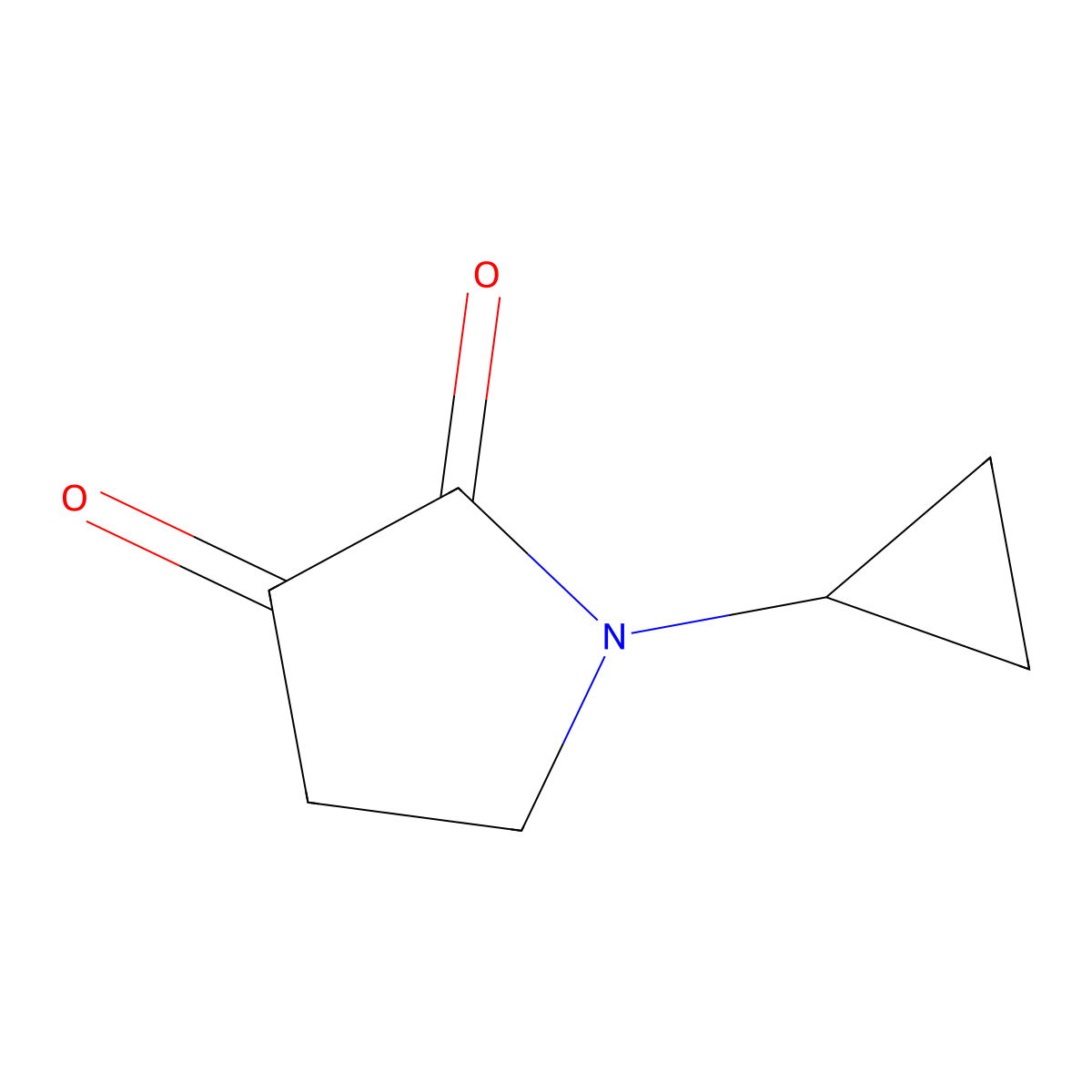 1-Cyclopropylpyrrolidine-2,3-dione molecular structure, CAS 1249139-50-1