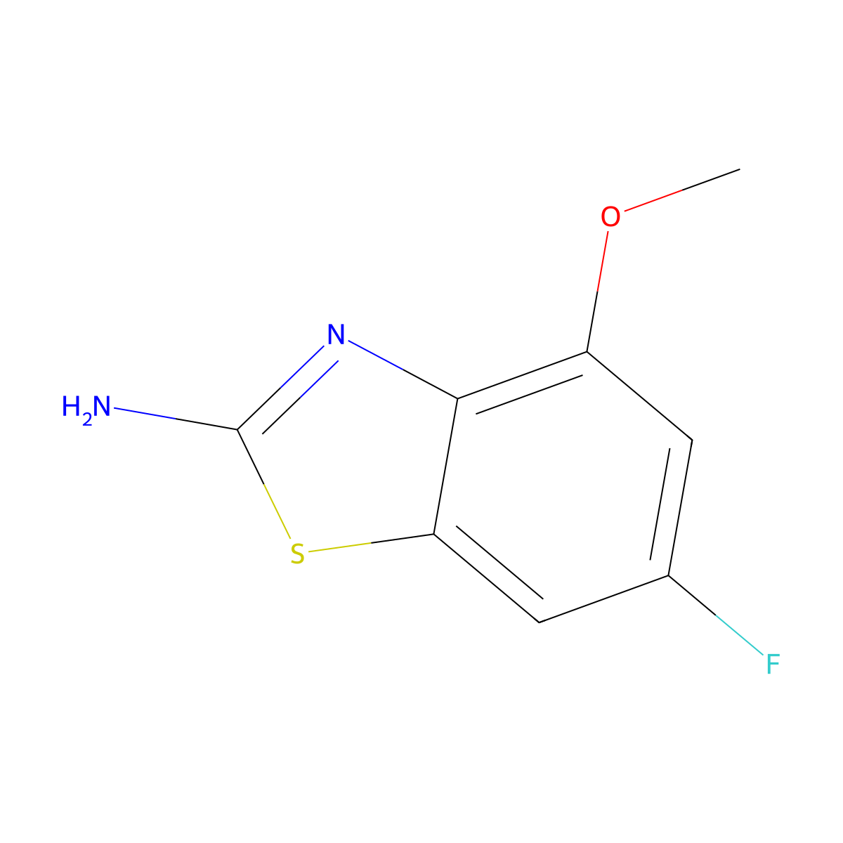6-Fluoro-4-methoxy-1,3-benzothiazol-2-amine molecular structure, CAS 1249139-53-4