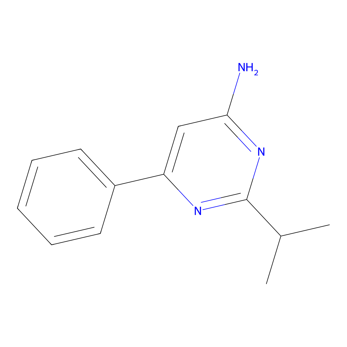 4-Amino-2-(iso-propyl)-6-phenylpyrimidine molecular structure, CAS 1249140-54-2