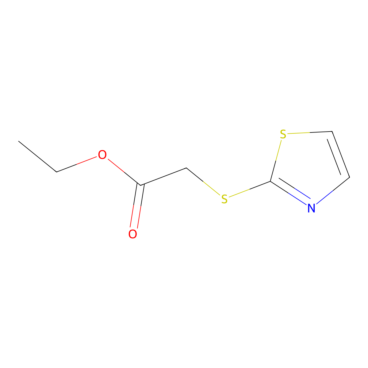 Ethyl 2-(thiazol-2-ylthio)acetate molecular structure, CAS 1249141-21-6