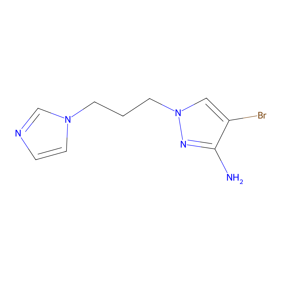 1-(3-(1h-Imidazol-1-yl)propyl)-4-bromo-1h-pyrazol-3-amine molecular structure, CAS 1249141-37-4