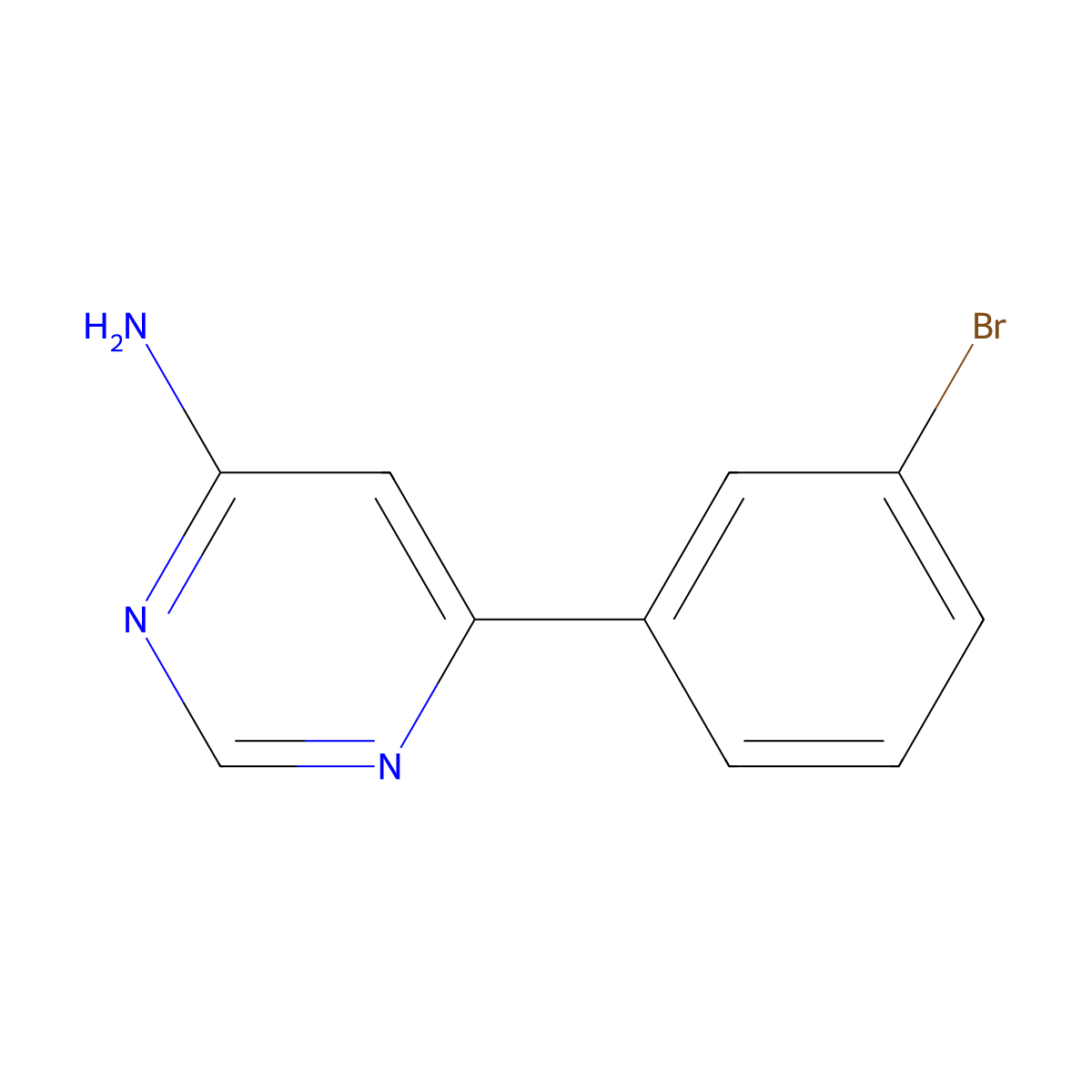 6-(3-Bromophenyl)pyrimidin-4-amine molecular structure, CAS 1249142-93-5