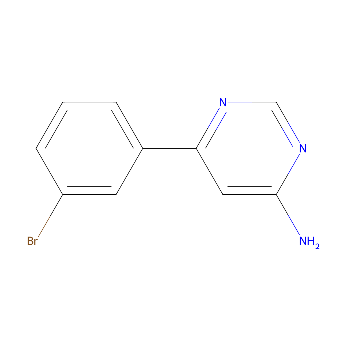 6-(3-Bromophenyl)pyrimidin-4-amine molecular structure, CAS 1249142-93-5
