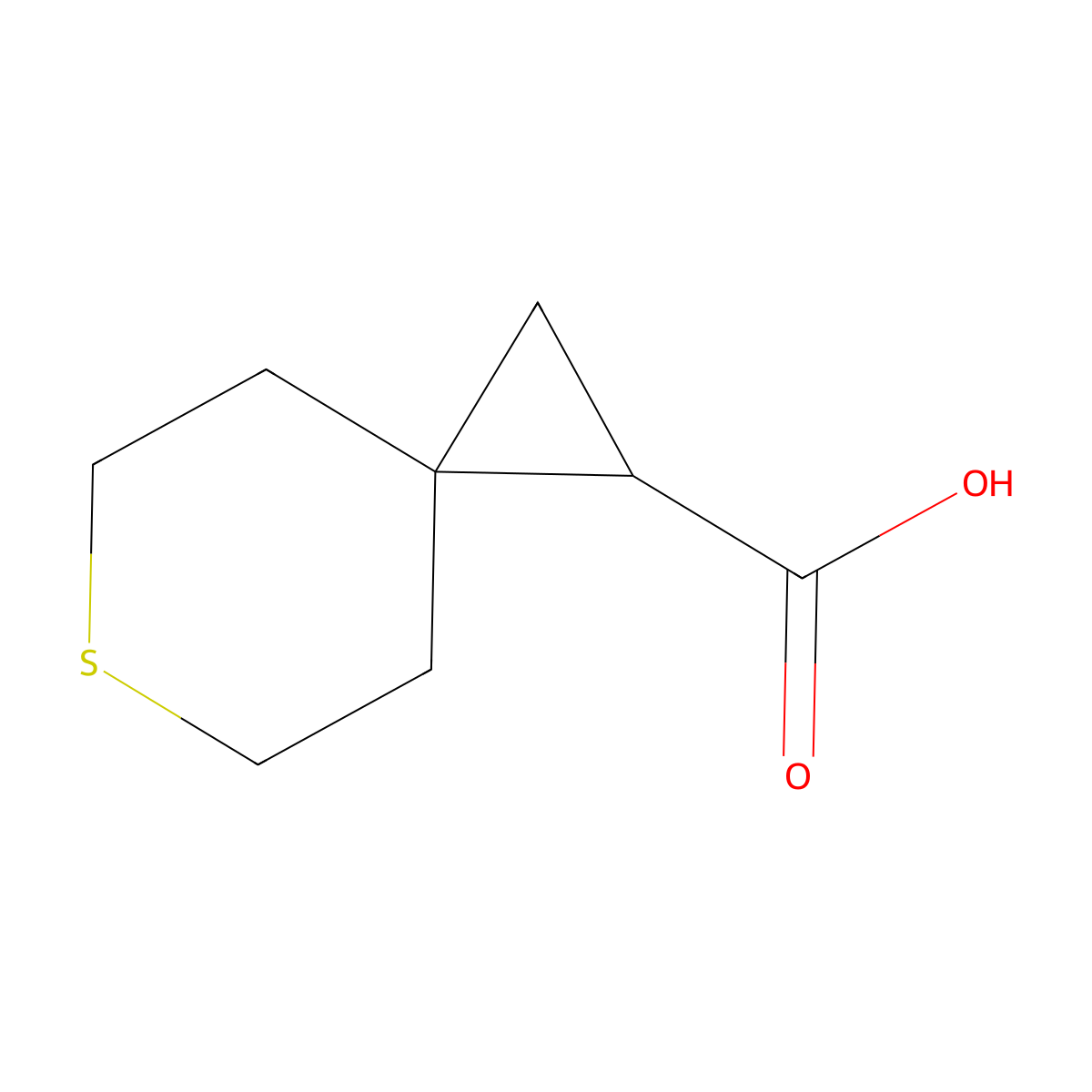 6-Thiaspiro(2.5)octane-1-carboxylic acid molecular structure, CAS 1249143-45-0