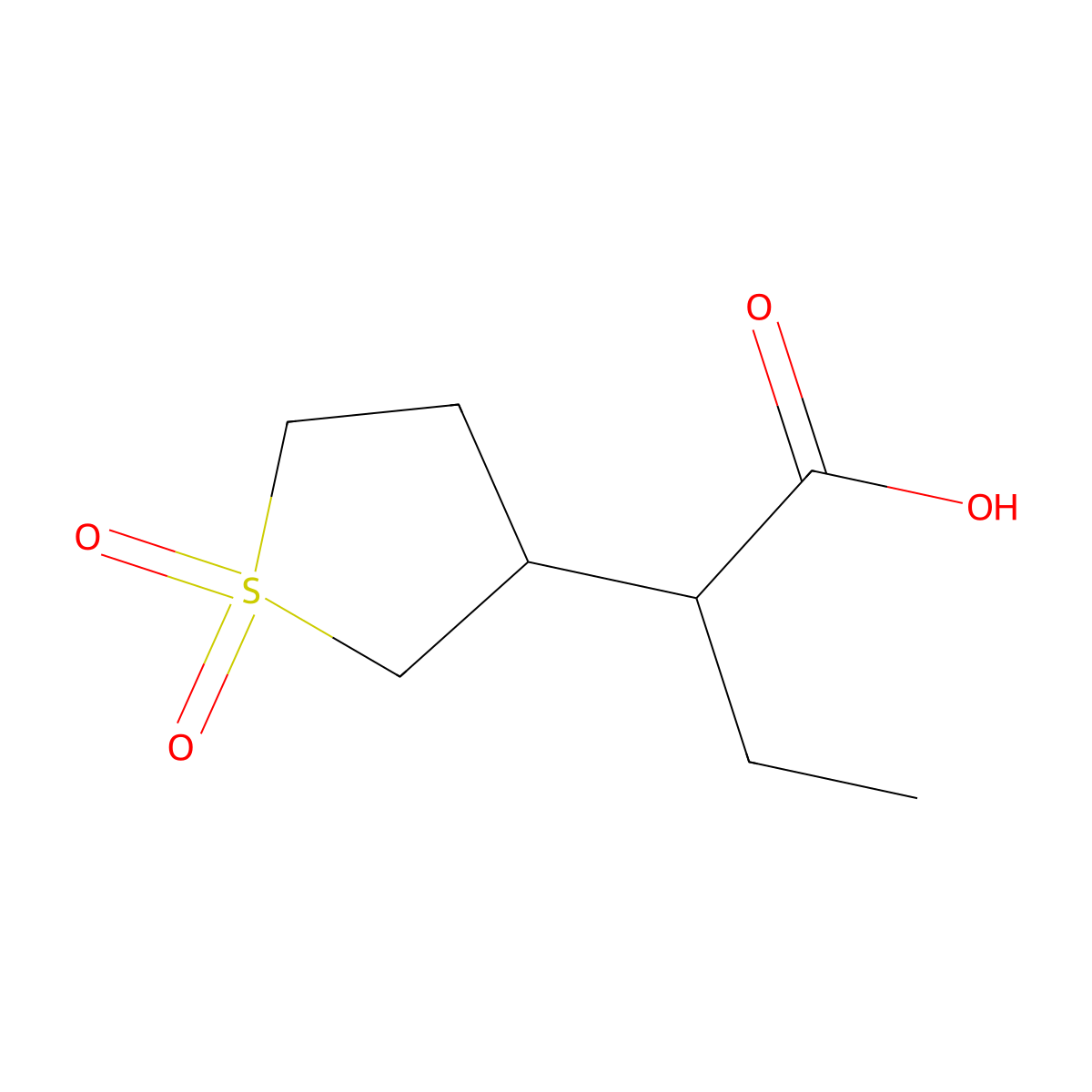 2-(1,1-Dioxidotetrahydrothiophen-3-yl)butanoic acid molecular structure, CAS 1249144-78-2