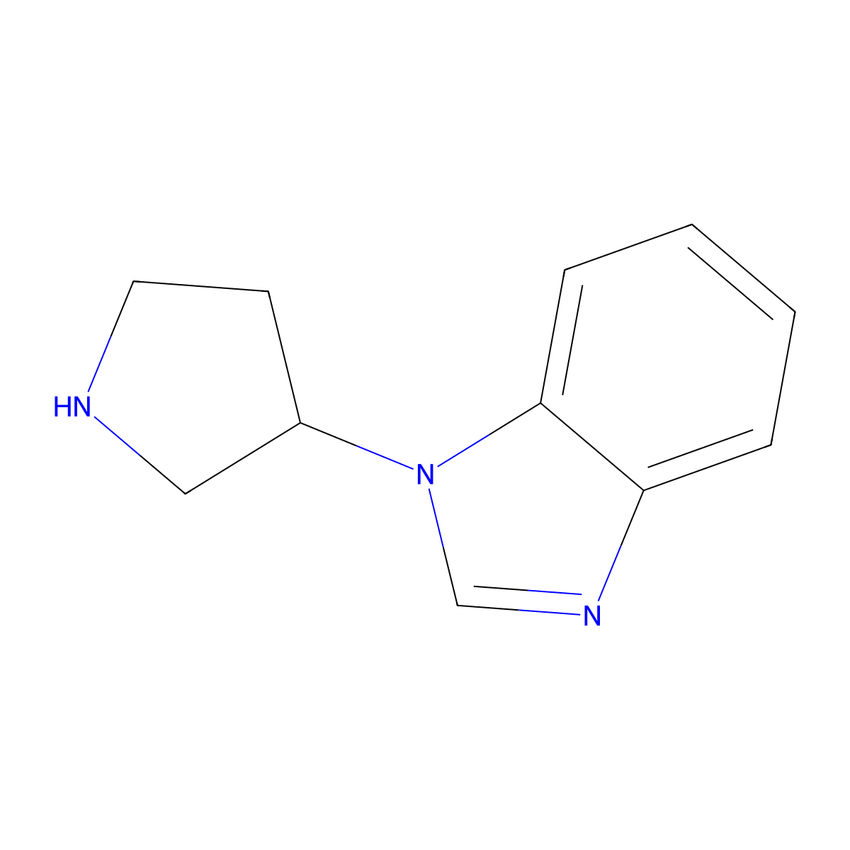 1-(pyrrolidin-3-yl)-1H-1,3-benzodiazole molecular structure, CAS 1249145-08-1