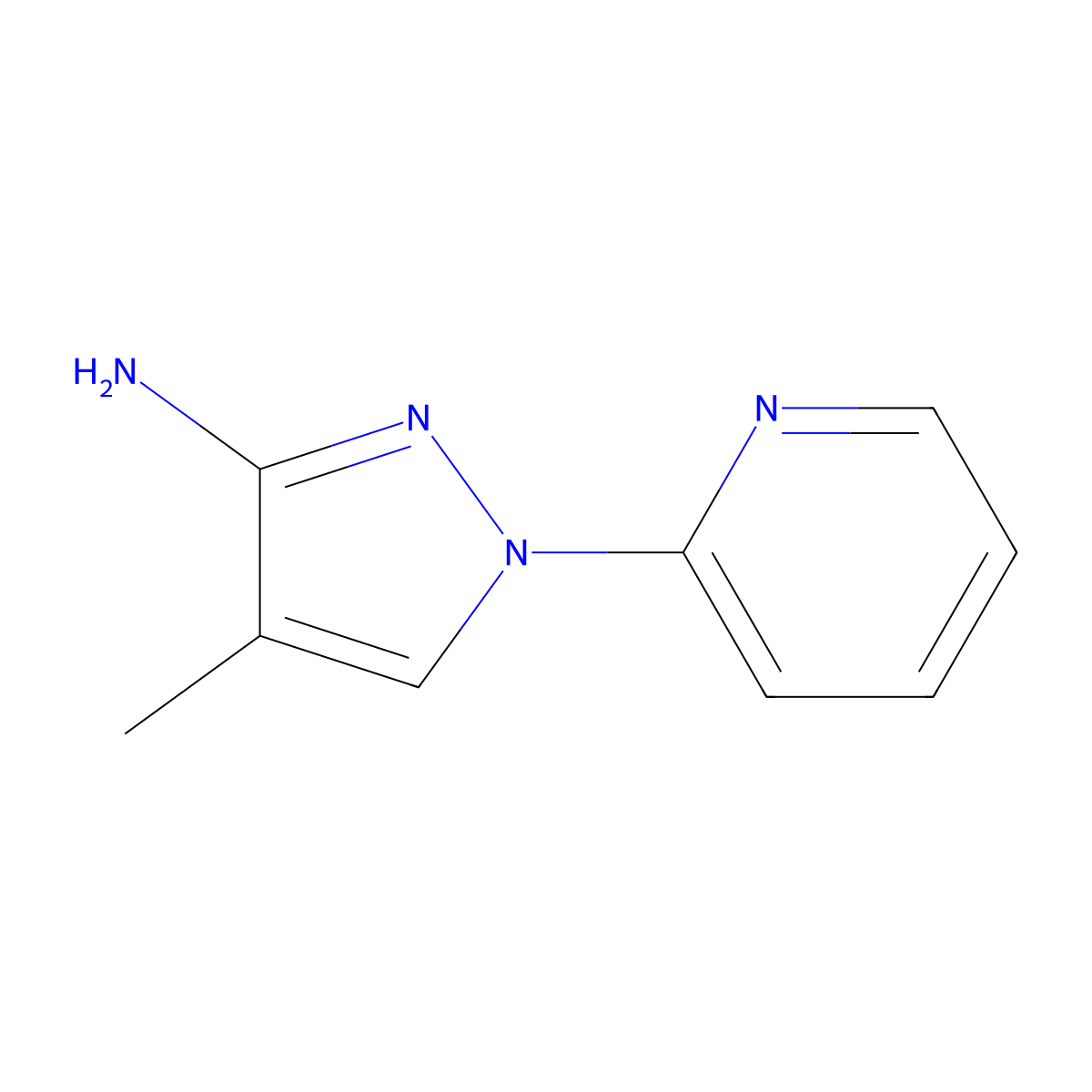 4-methyl-1-(pyridin-2-yl)-1H-pyrazol-3-amine molecular structure, CAS 1249146-27-7