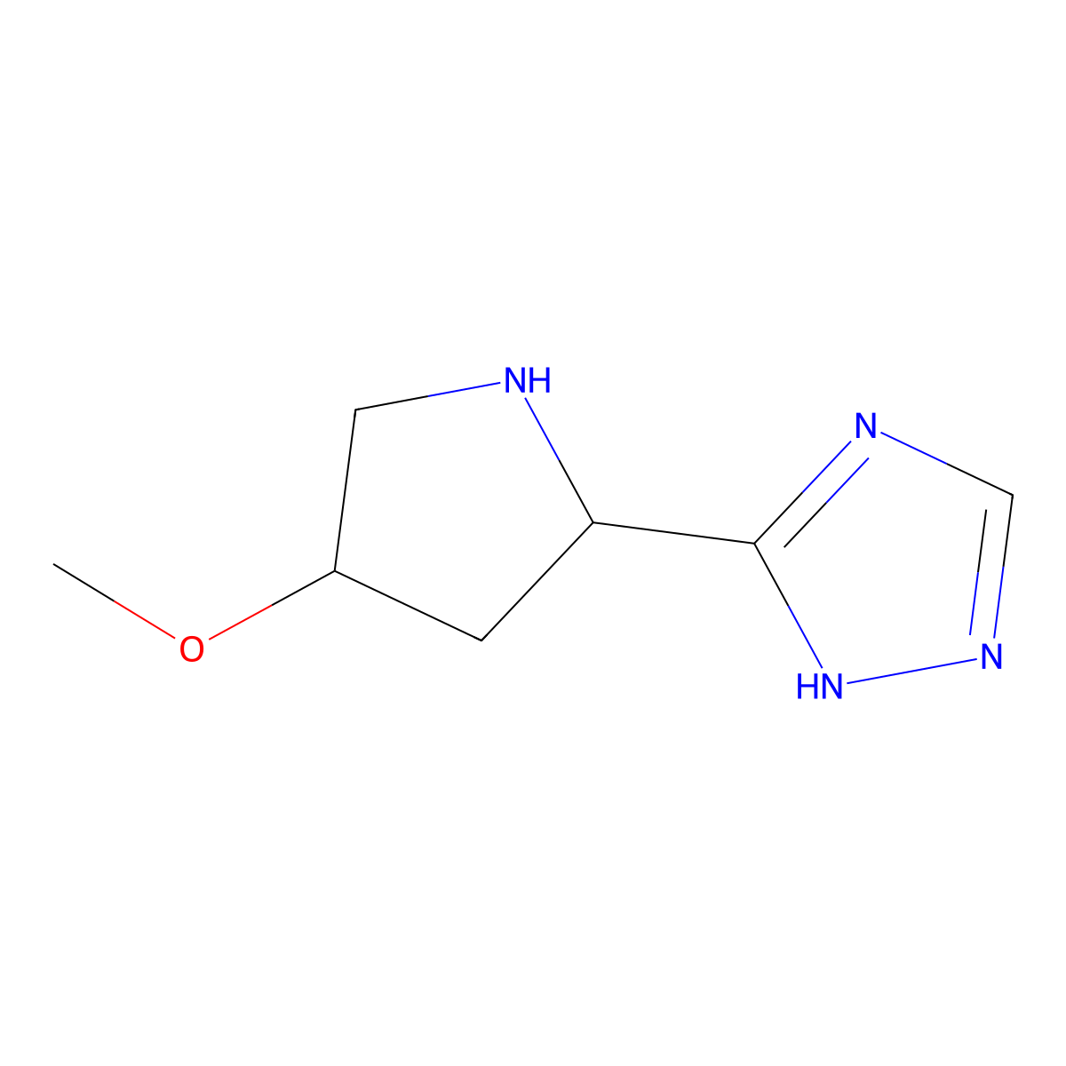 3-(4-Methoxypyrrolidin-2-yl)-1H-1,2,4-triazole molecular structure, CAS 1249149-00-5