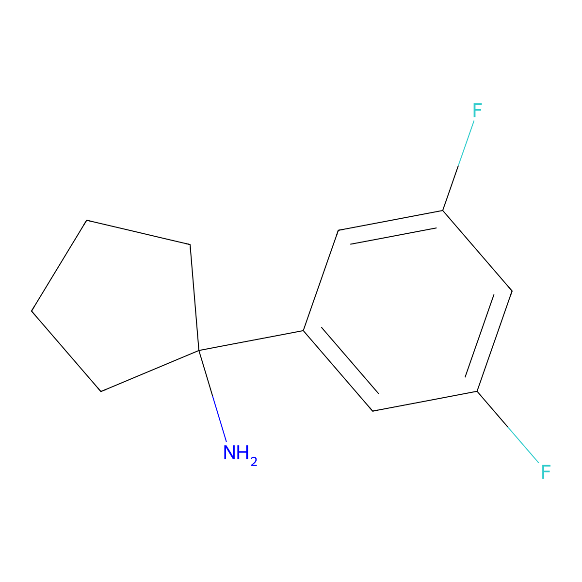 1-(3,5-Difluorophenyl)cyclopentan-1-amine molecular structure, CAS 1249149-83-4
