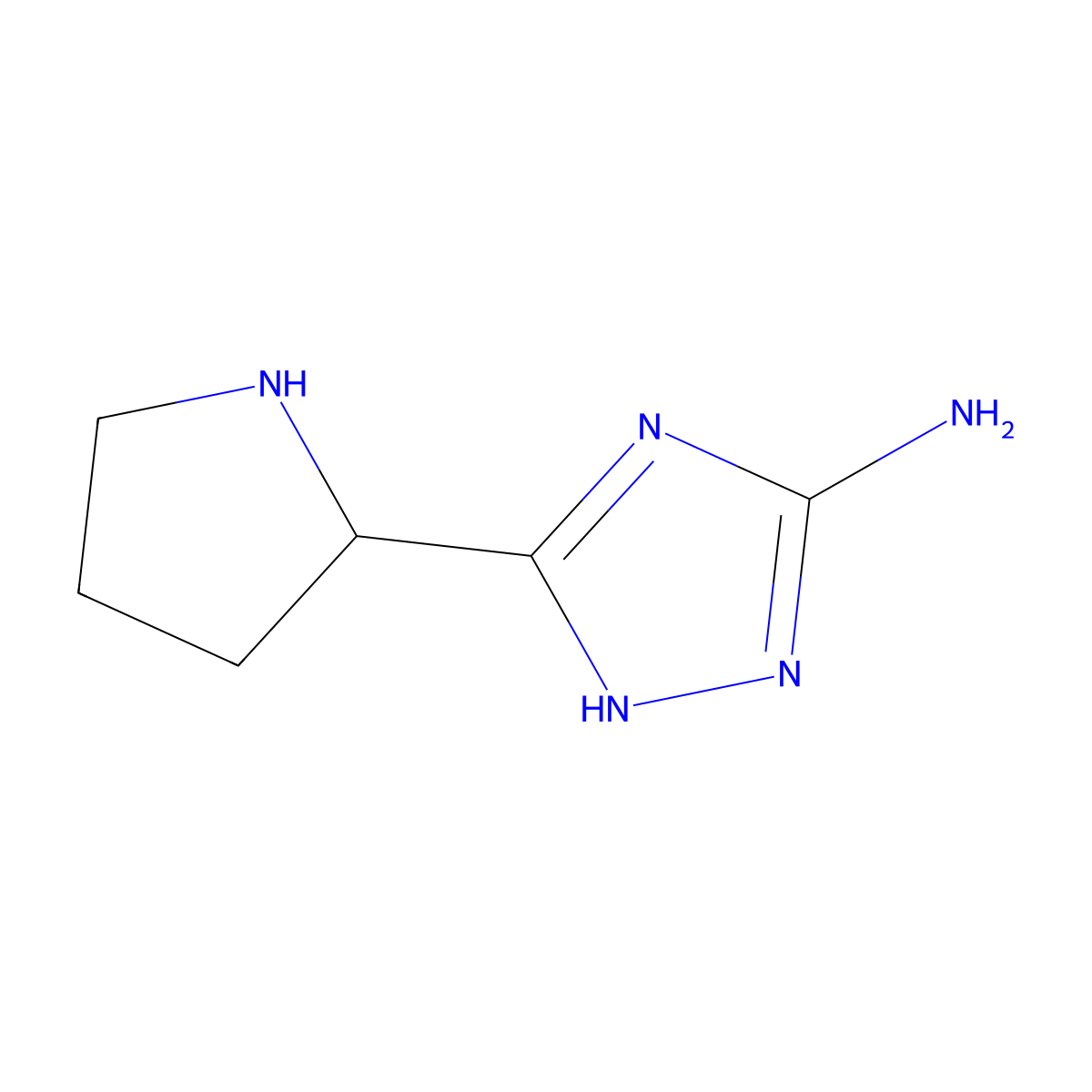5-(pyrrolidin-2-yl)-1H-1,2,4-triazol-3-amine molecular structure, CAS 1249149-99-2