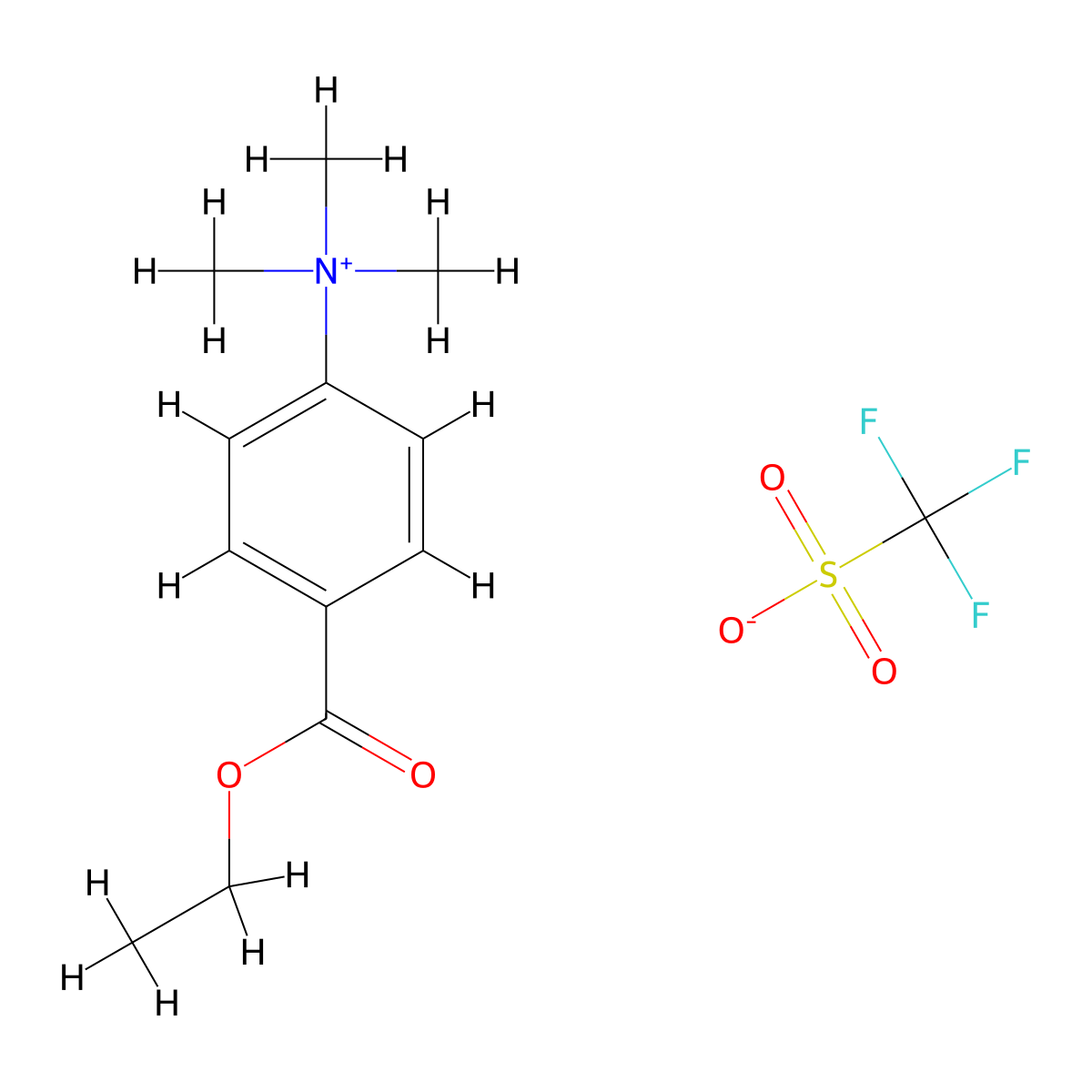 4-(Ethoxycarbonyl)-N,N,N-trimethylanilinium trifluoromethanesulfonate molecular structure, CAS 124915-06-6