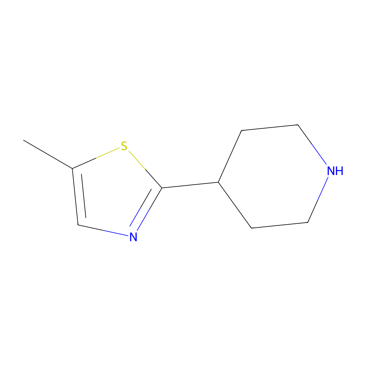 4-(5-Methyl-1,3-thiazol-2-yl)piperidine molecular structure, CAS 1249151-01-6