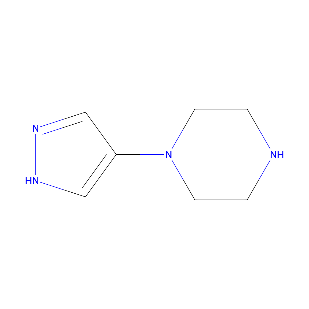 1-(1H-Pyrazol-4-yl)piperazine molecular structure, CAS 1249151-02-7