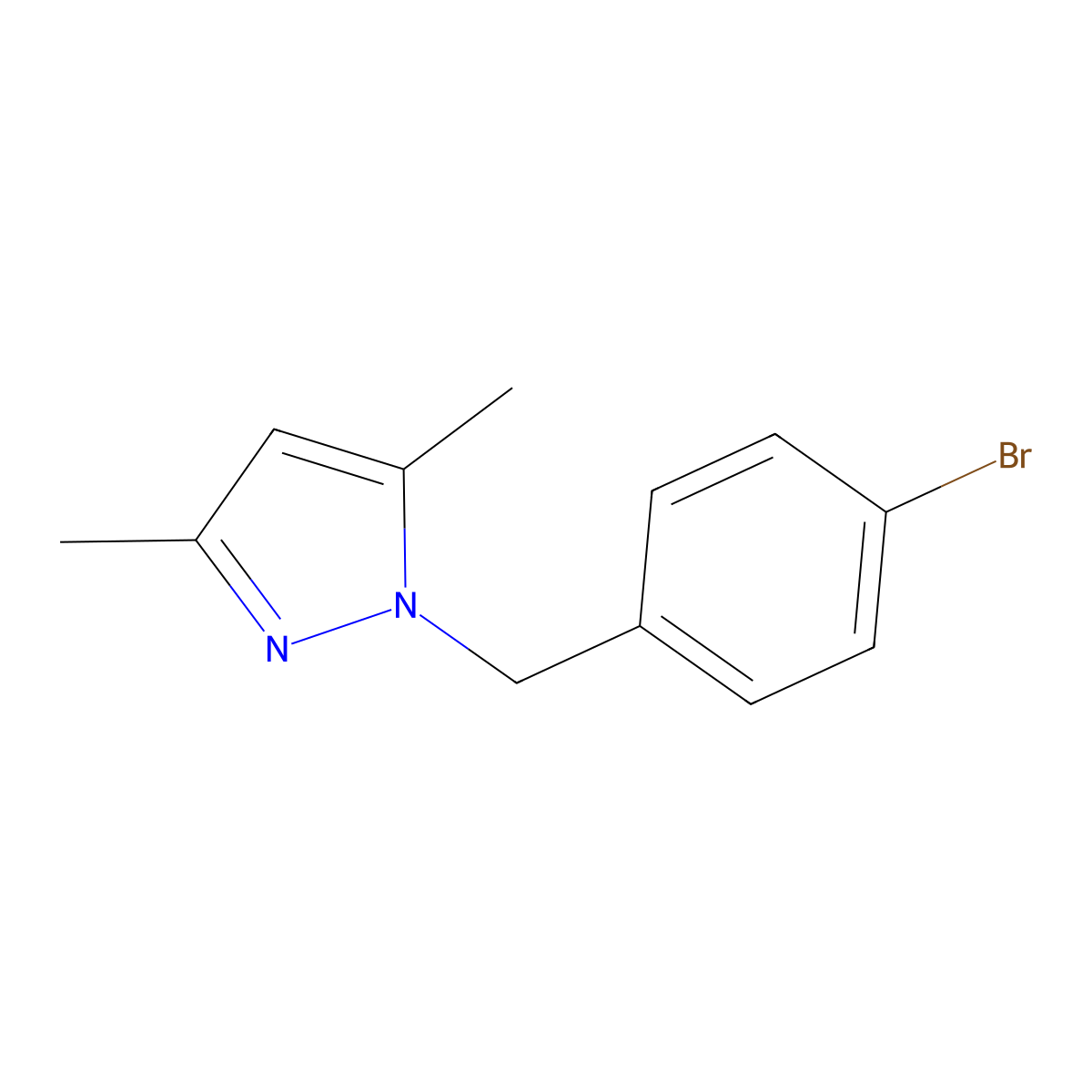 1-[(4-bromophenyl)methyl]-3,5-dimethyl-1H-pyrazole molecular structure, CAS 1249152-29-1