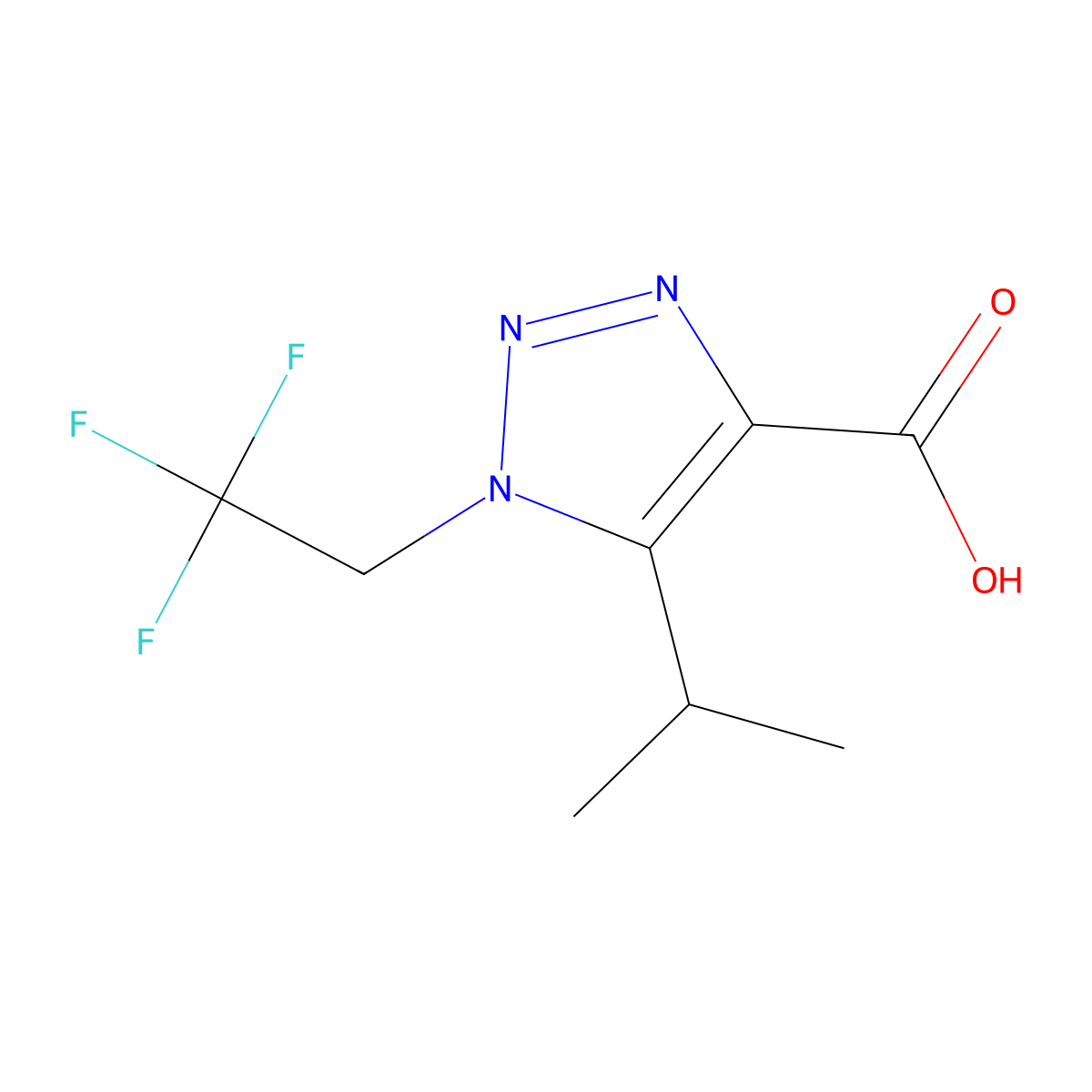 5-Isopropyl-1-(2,2,2-trifluoroethyl)-1h-1,2,3-triazole-4-carboxylic acid molecular structure, CAS 1249152-67-7