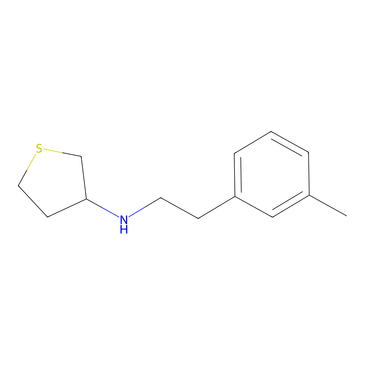 N-[2-(3-methylphenyl)ethyl]thiolan-3-amine molecular structure, CAS 1249153-17-0