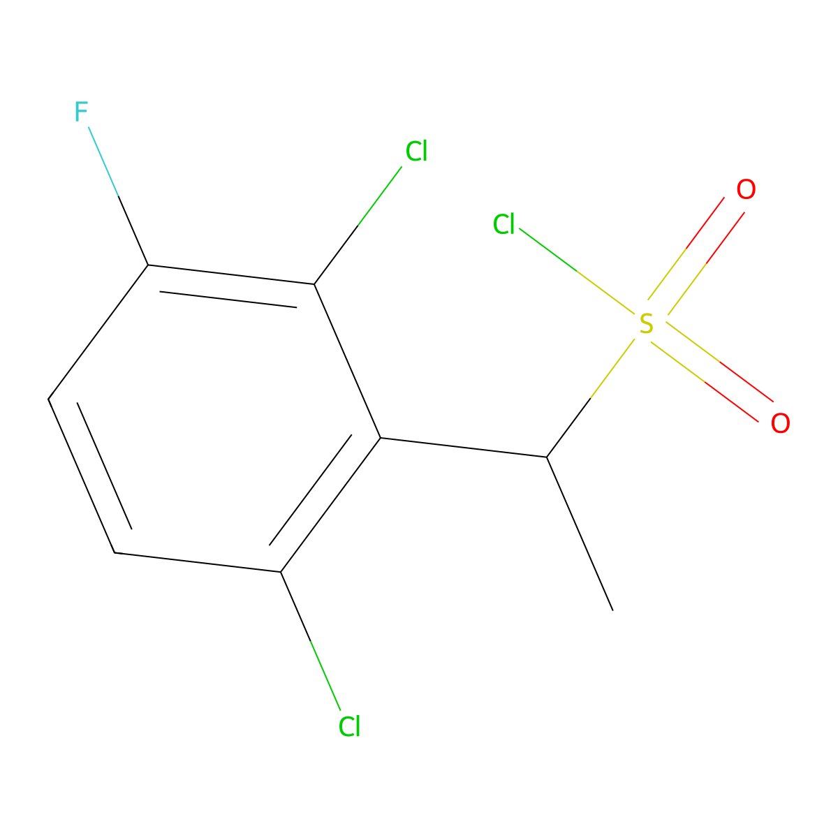 1-(2,6-Dichloro-3-fluorophenyl)ethane-1-sulfonyl chloride molecular structure, CAS 1249154-31-1