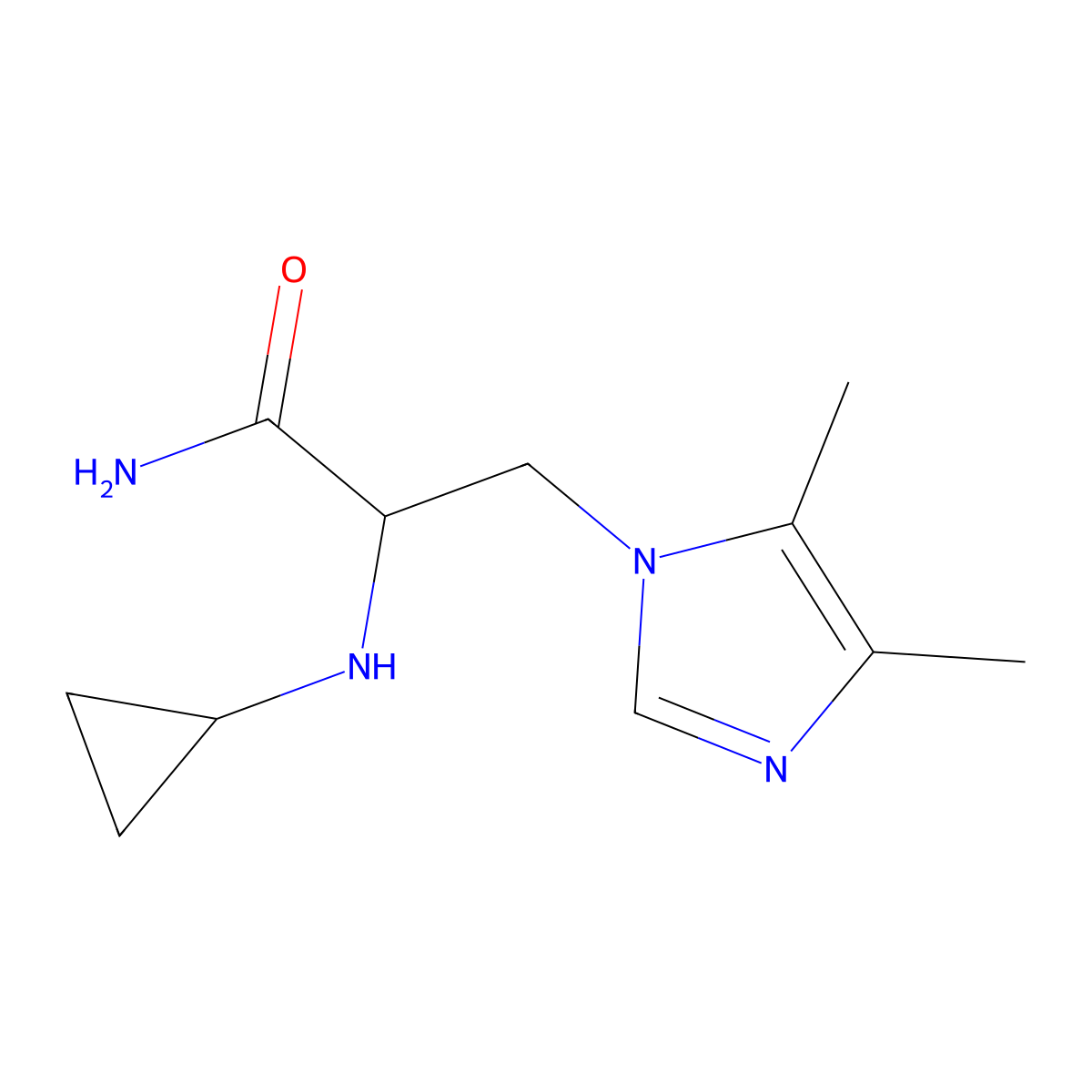 2-(Cyclopropylamino)-3-(4,5-dimethyl-1h-imidazol-1-yl)propanamide molecular structure, CAS 1249154-77-5