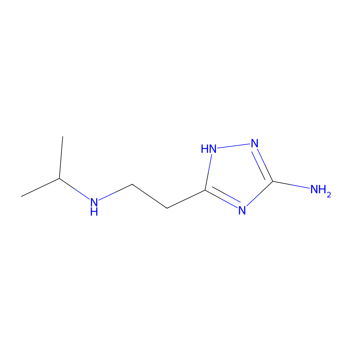 3-(2-((propan-2-yl)amino)ethyl)-1H-1,2,4-triazol-5-amine molecular structure, CAS 1249157-43-4