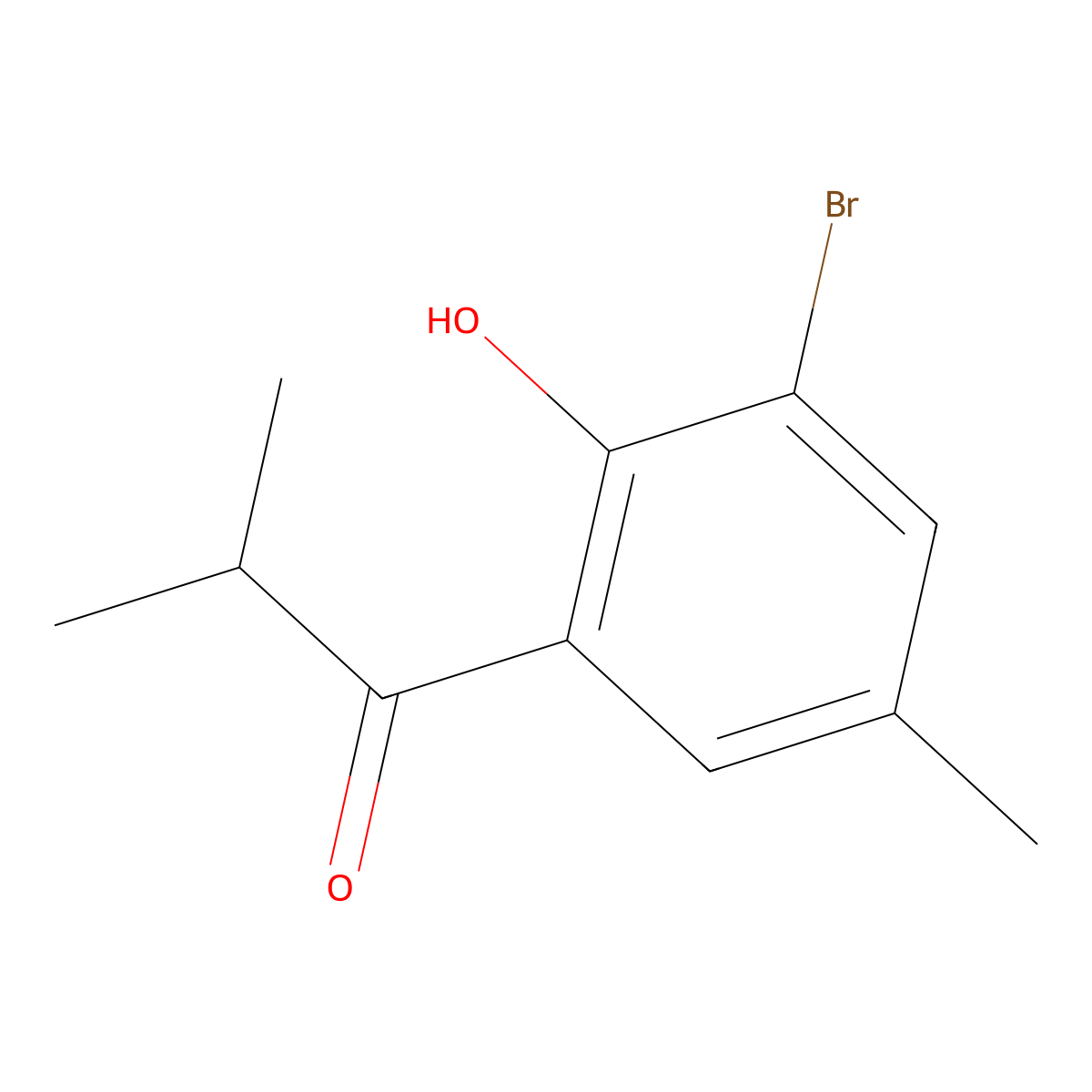 1-(3-Bromo-2-hydroxy-5-methylphenyl)-2-methylpropan-1-one molecular structure, CAS 1249158-41-5