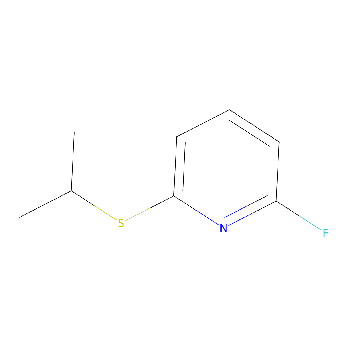 2-Fluoro-6-[(1-methylethyl)thio]pyridine molecular structure, CAS 1249159-03-2