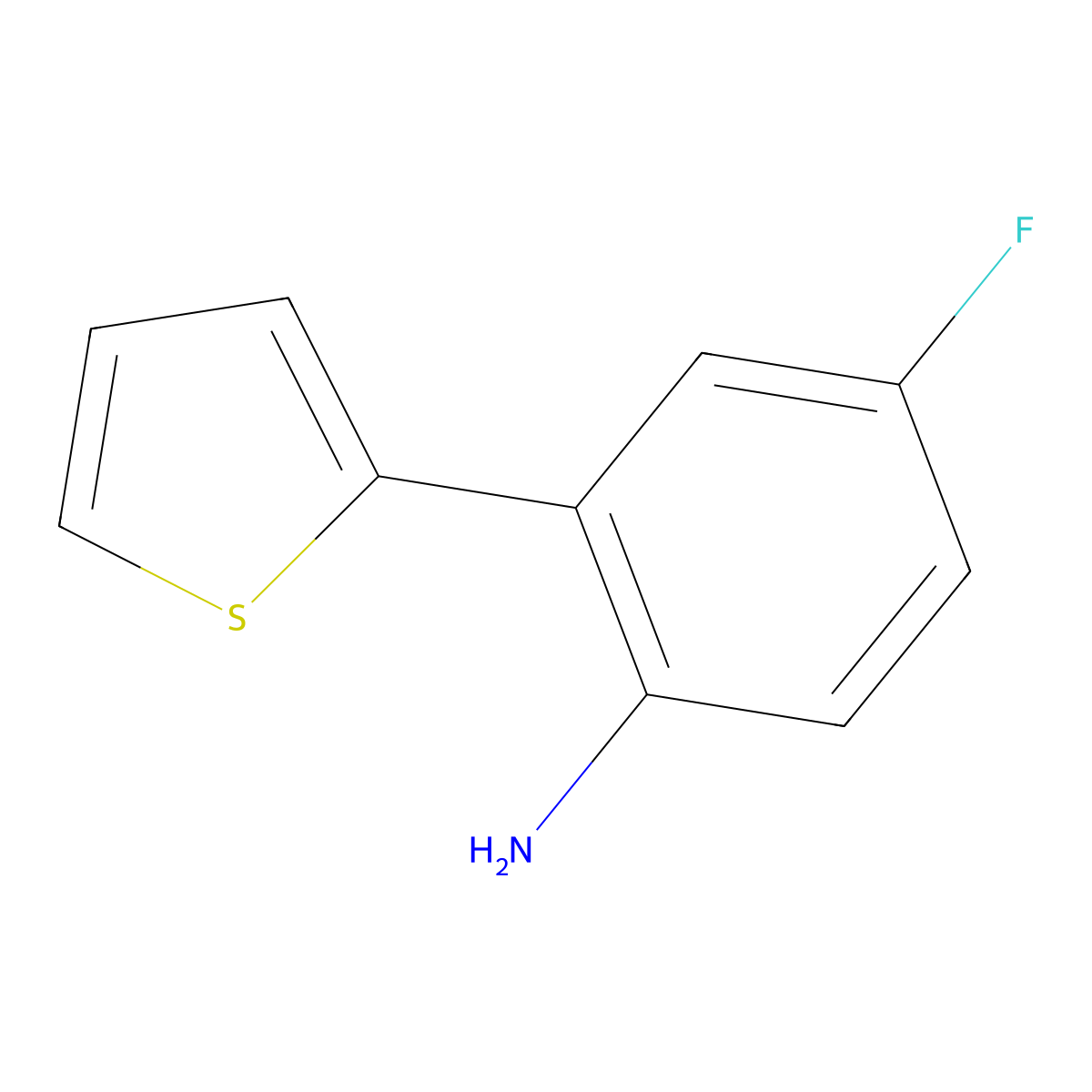 4-Fluoro-2-(thiophen-2-yl)aniline molecular structure, CAS 1249160-74-4