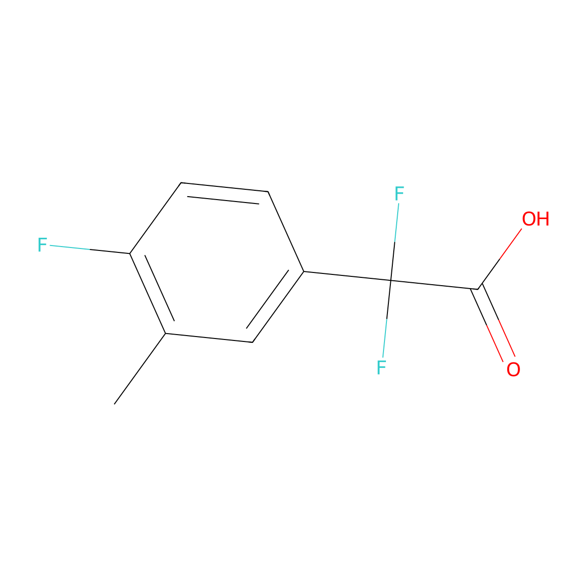 2,2-Difluoro-2-(4-fluoro-3-methylphenyl)acetic acid molecular structure, CAS 1249162-93-3