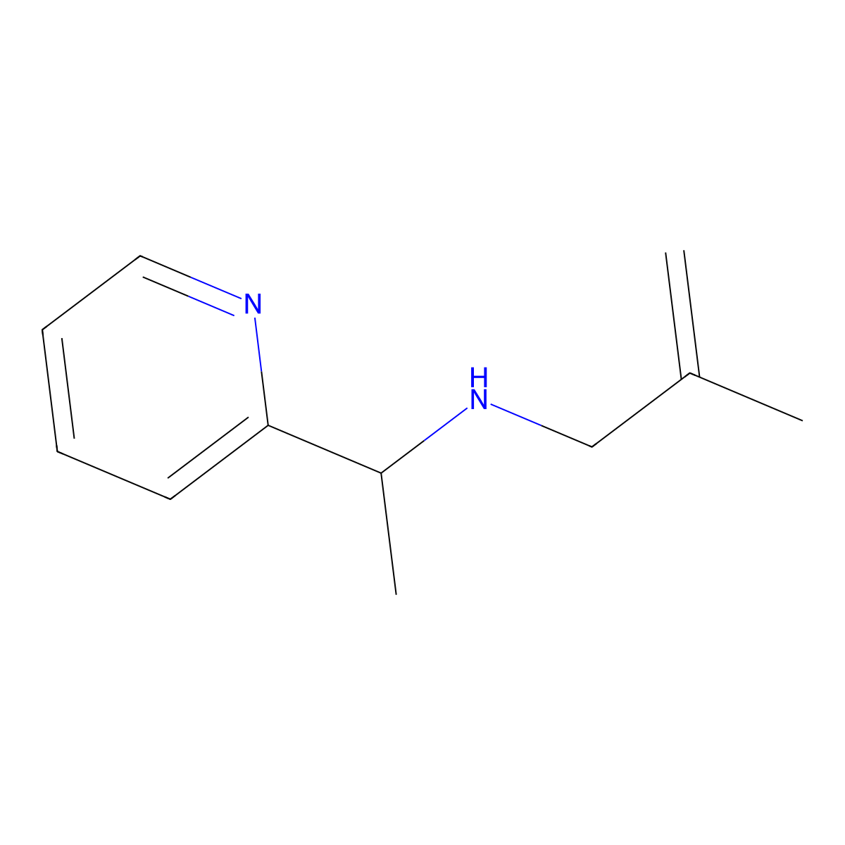 (2-Methylprop-2-en-1-yl)[1-(pyridin-2-yl)ethyl]amine molecular structure, CAS 1249163-08-3