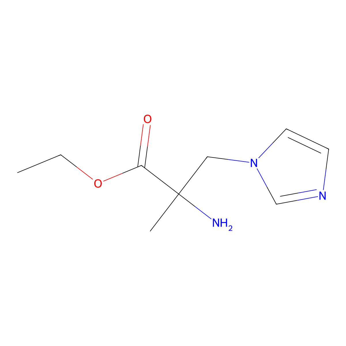 Ethyl 2-amino-3-(1h-imidazol-1-yl)-2-methylpropanoate molecular structure, CAS 1249164-90-6