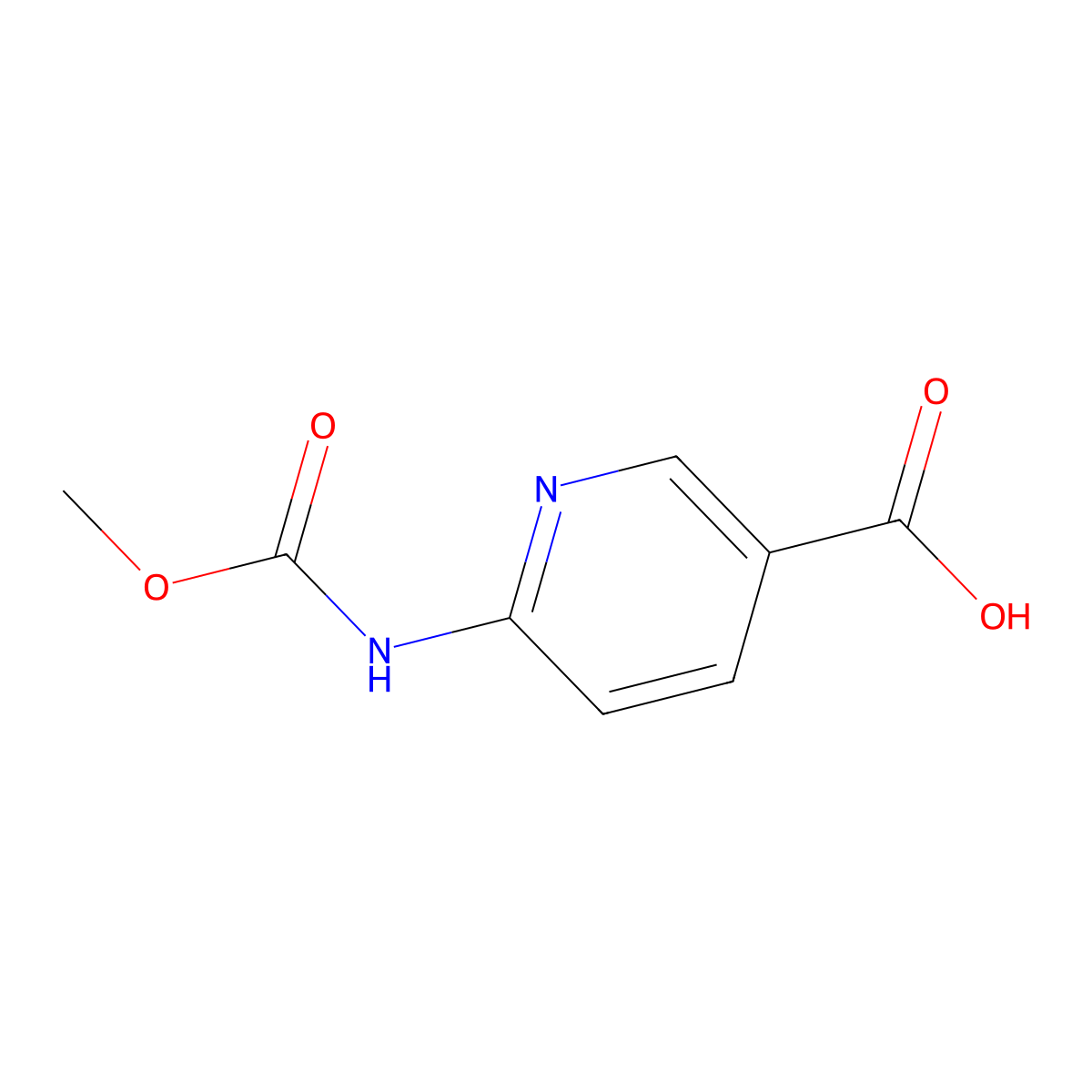 6-[(Methoxycarbonyl)amino]pyridine-3-carboxylic acid molecular structure, CAS 1249165-44-3