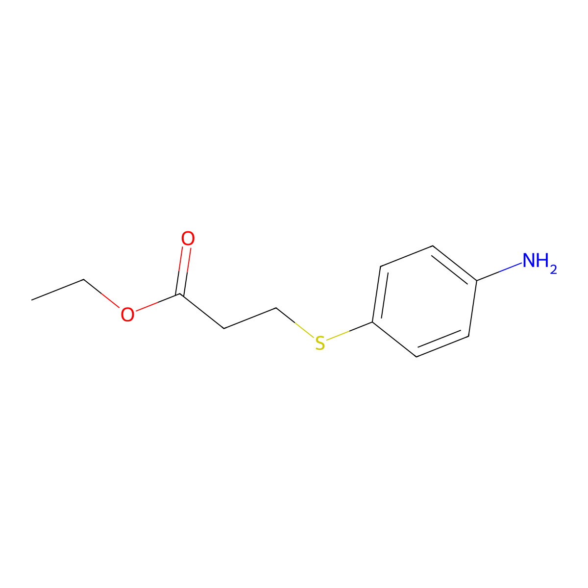 Ethyl 3-[(4-aminophenyl)sulfanyl]propanoate molecular structure, CAS 1249167-66-5