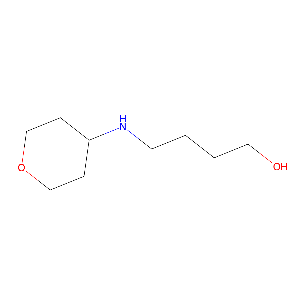 4-[(Tetrahydropyran-4-yl)amino]-1-butanol molecular structure, CAS 1249168-55-5