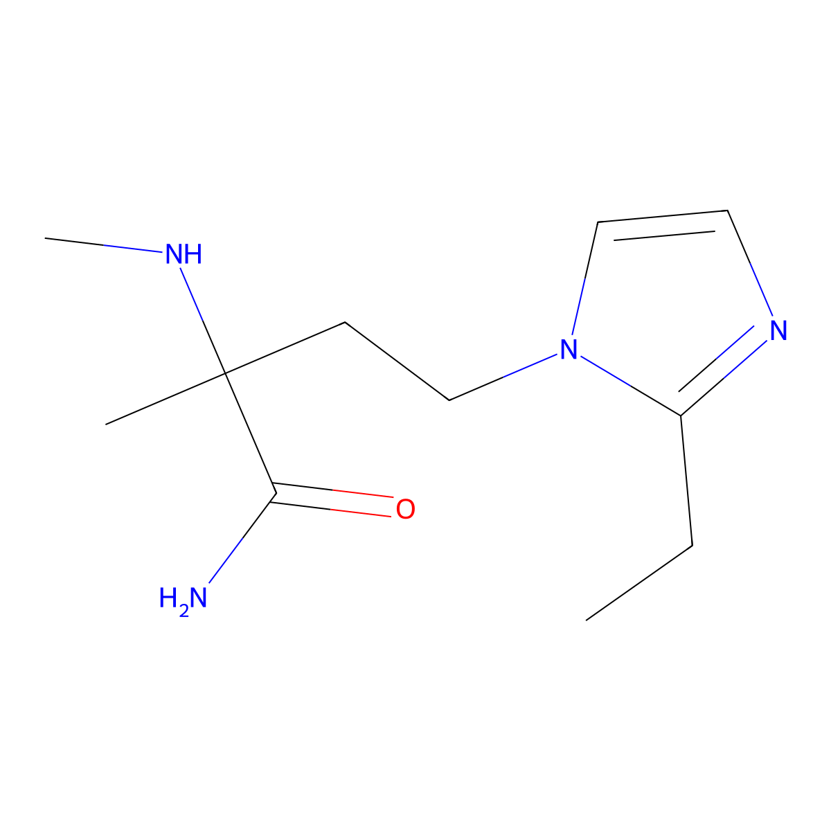 4-(2-Ethyl-1h-imidazol-1-yl)-2-methyl-2-(methylamino)butanamide molecular structure, CAS 1249170-67-9