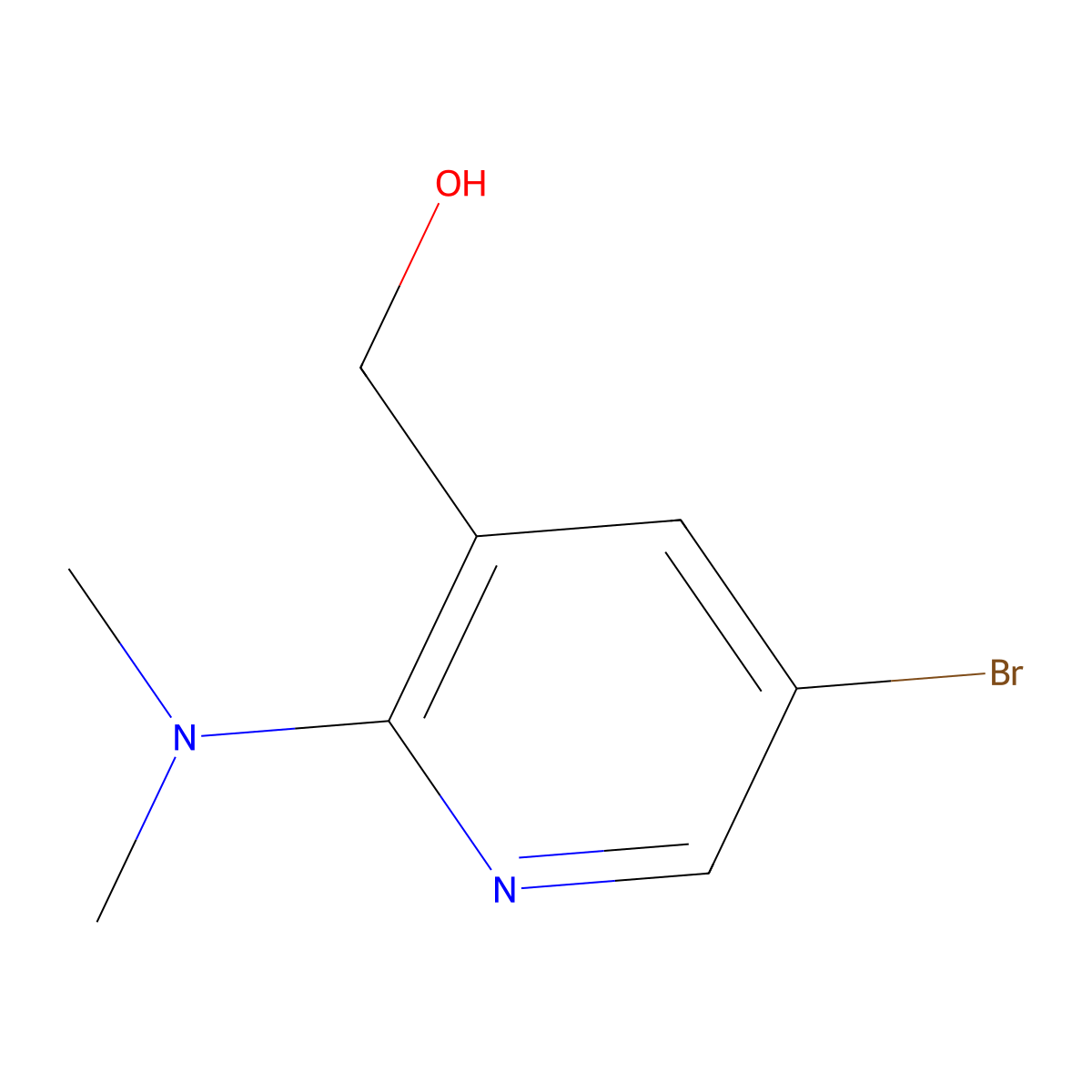 [5-Bromo-2-(dimethylamino)pyridin-3-yl]methanol molecular structure, CAS 1249172-27-7