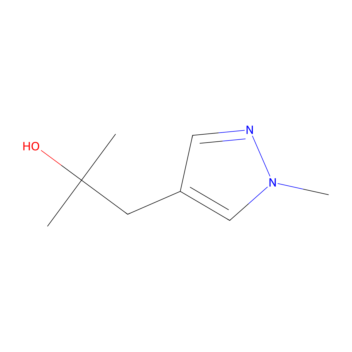 2-methyl-1-(1-methyl-1H-pyrazol-4-yl)propan-2-ol molecular structure, CAS 1249173-82-7
