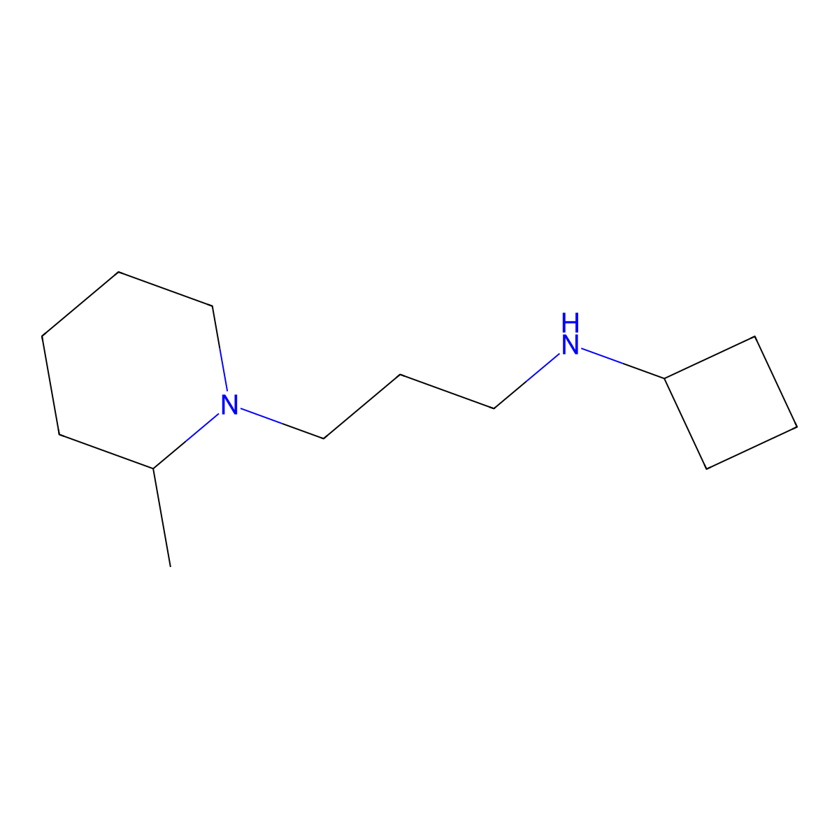 N-[3-(2-methylpiperidin-1-yl)propyl]cyclobutanamine molecular structure, CAS 1249175-84-5