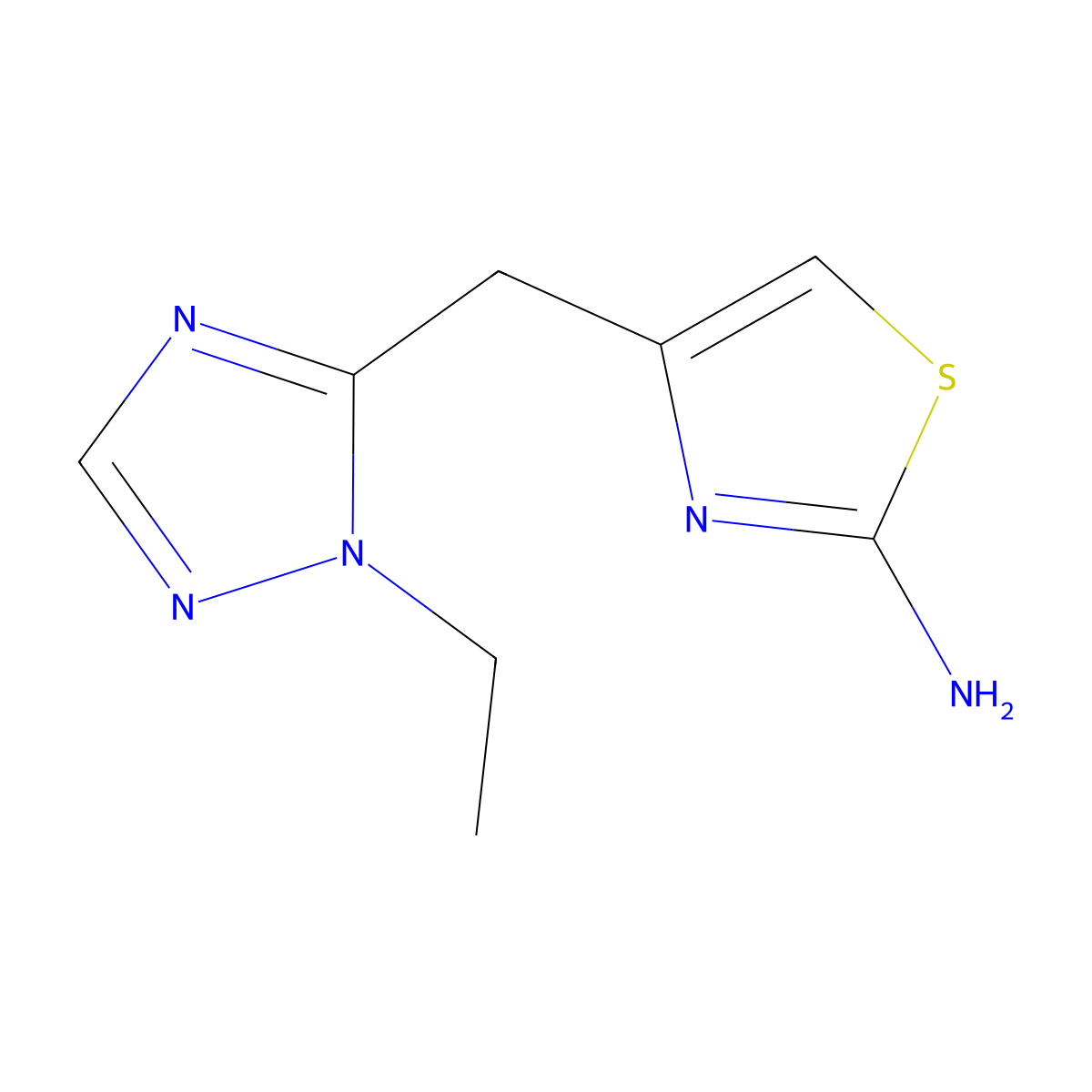 4-((1-Ethyl-1h-1,2,4-triazol-5-yl)methyl)thiazol-2-amine molecular structure, CAS 1249176-14-4