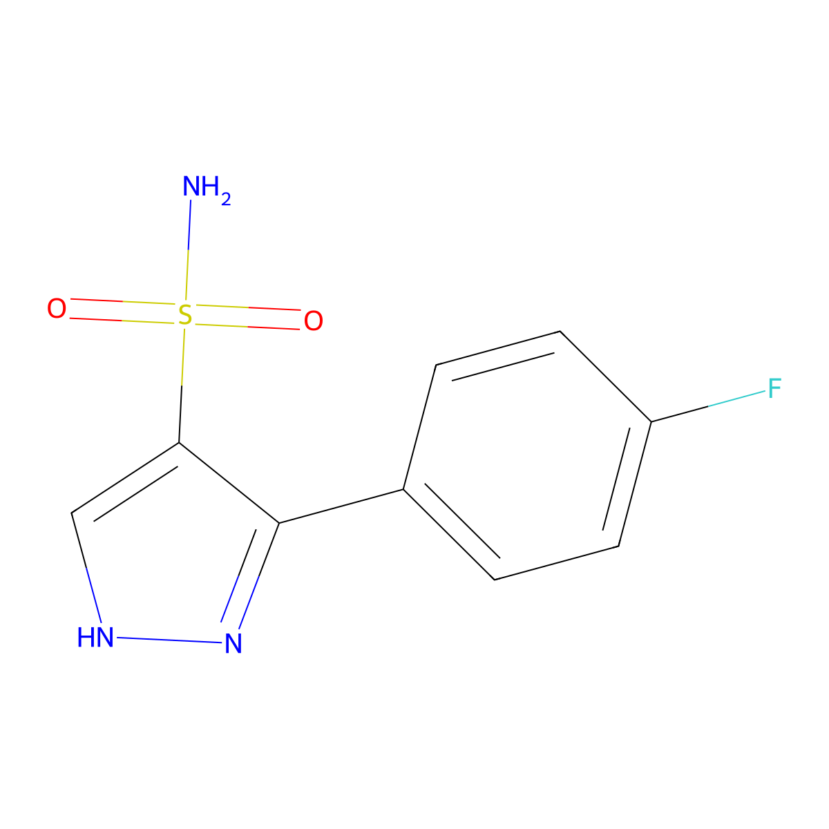 3-(4-Fluorophenyl)-1h-pyrazole-4-sulfonamide molecular structure, CAS 1249178-21-9