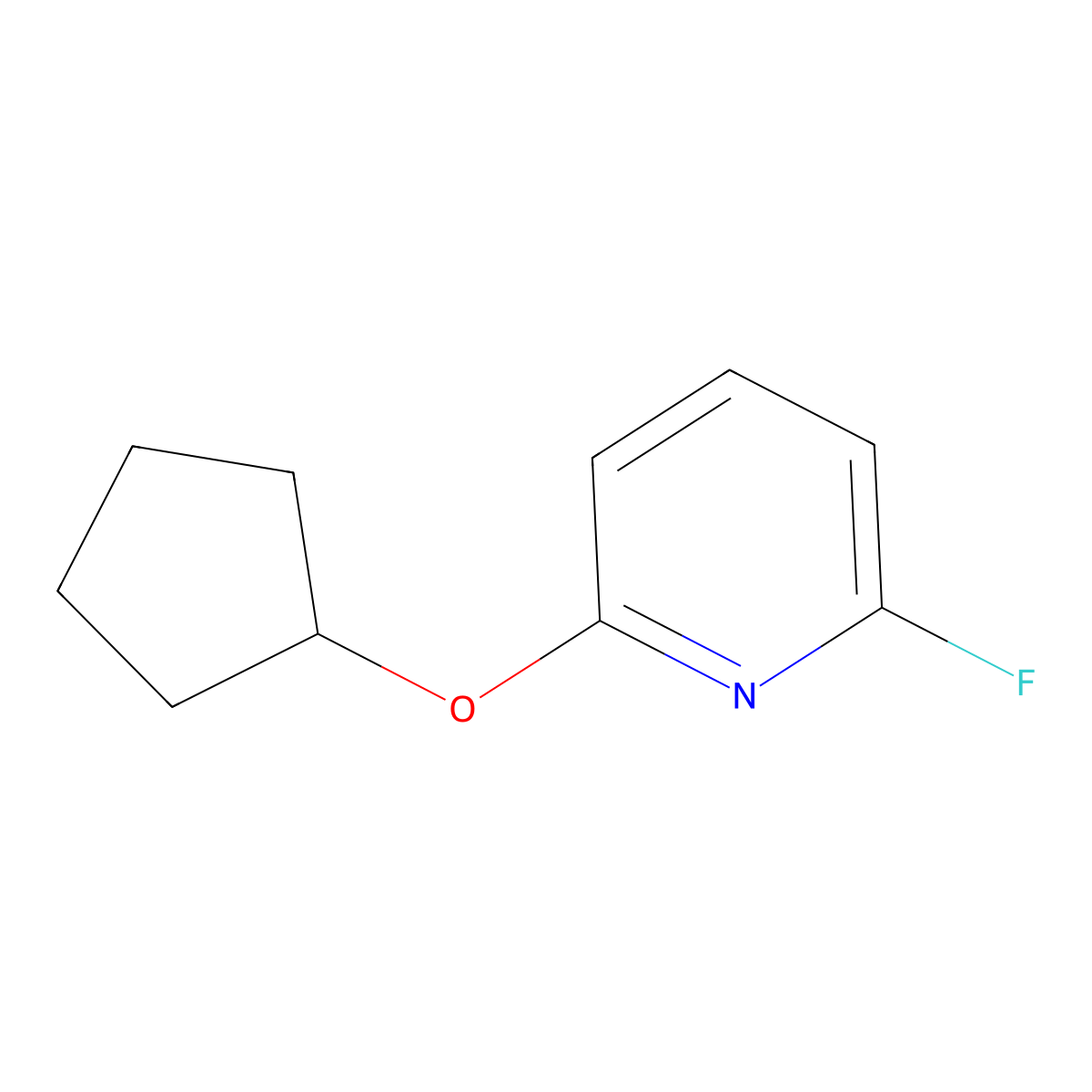 2-(Cyclopentyloxy)-6-fluoropyridine molecular structure, CAS 1249179-27-8