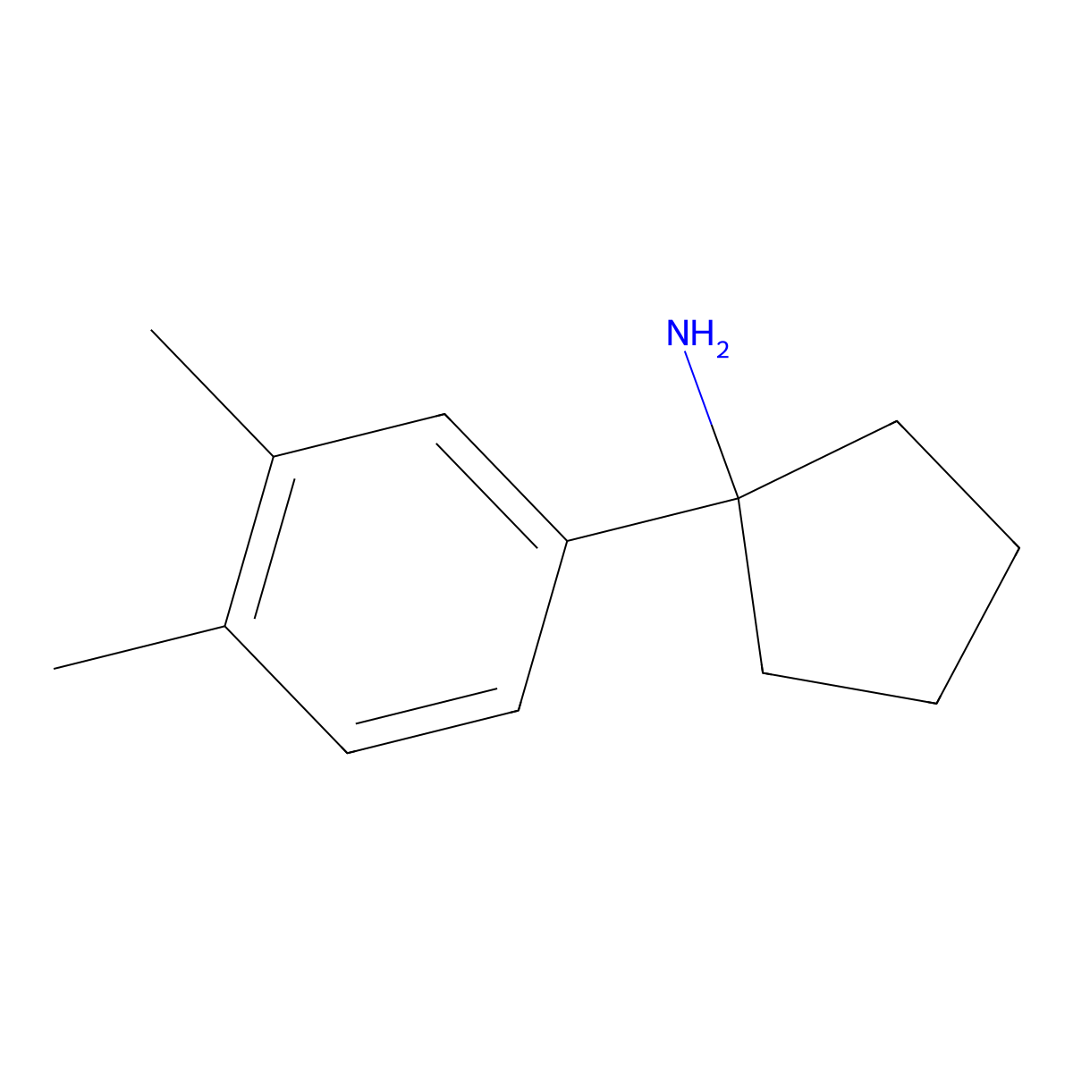 1-(3,4-Dimethylphenyl)cyclopentan-1-amine molecular structure, CAS 1249179-29-0