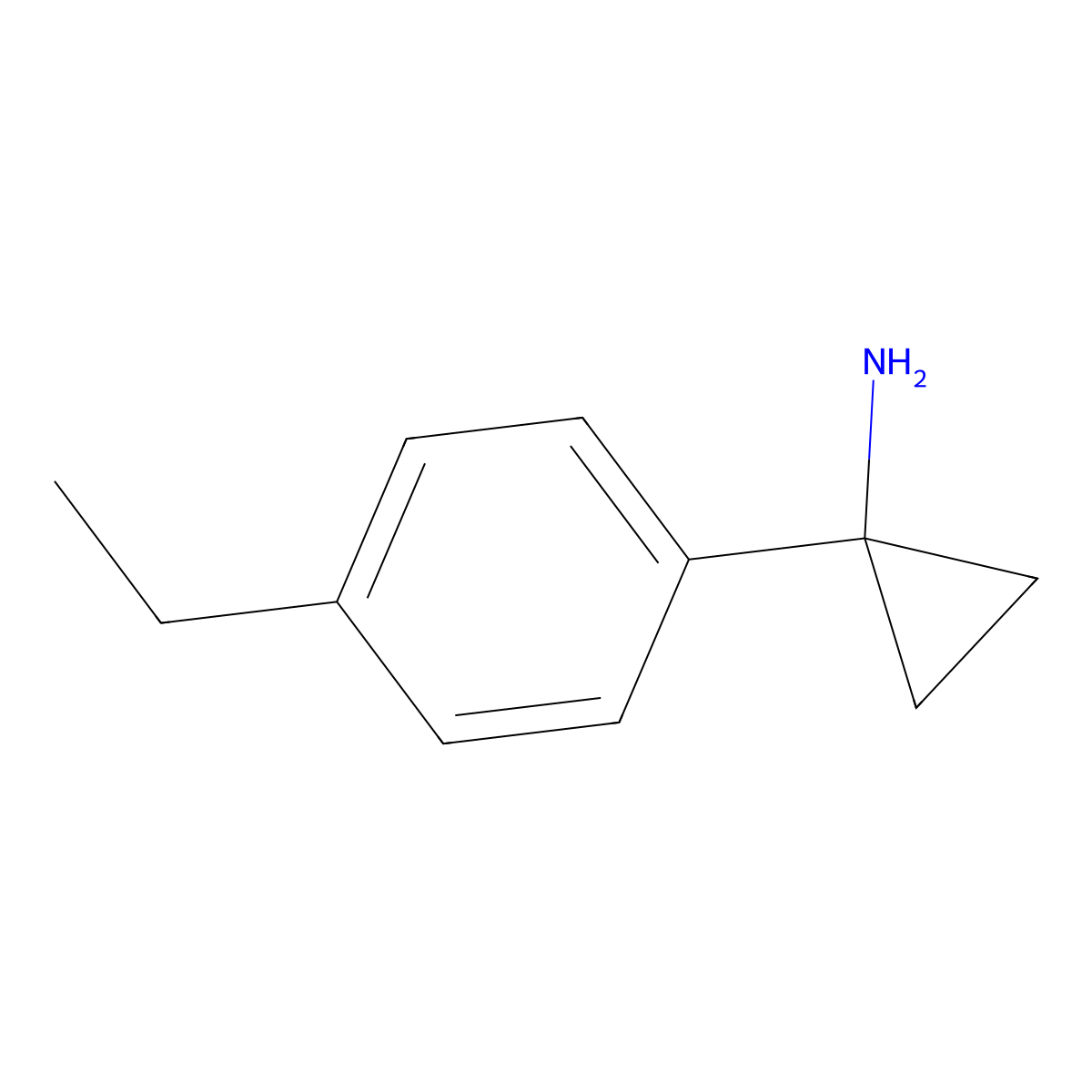 1-(4-Ethylphenyl)cyclopropan-1-amine molecular structure, CAS 1249179-57-4