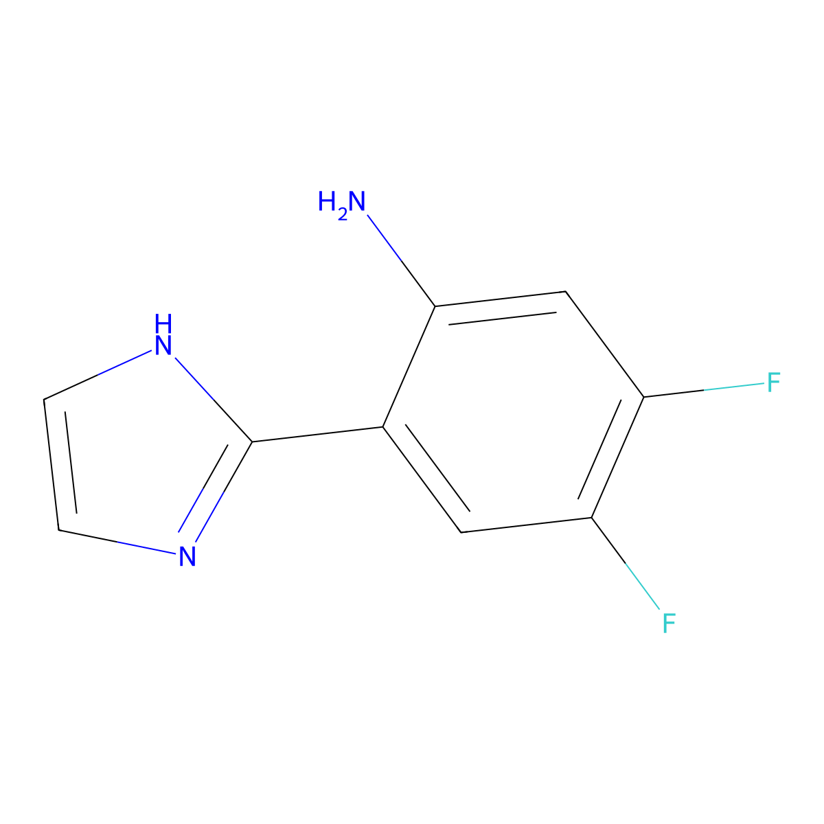 4,5-difluoro-2-(1H-imidazol-2-yl)aniline molecular structure, CAS 1249179-83-6