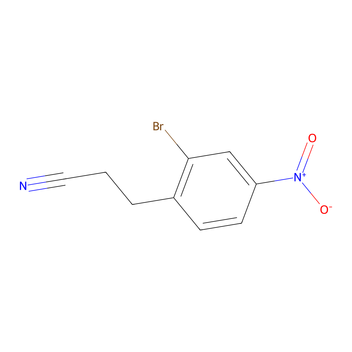3-(2-Bromo-4-nitrophenyl)propanenitrile molecular structure, CAS 1249181-26-7
