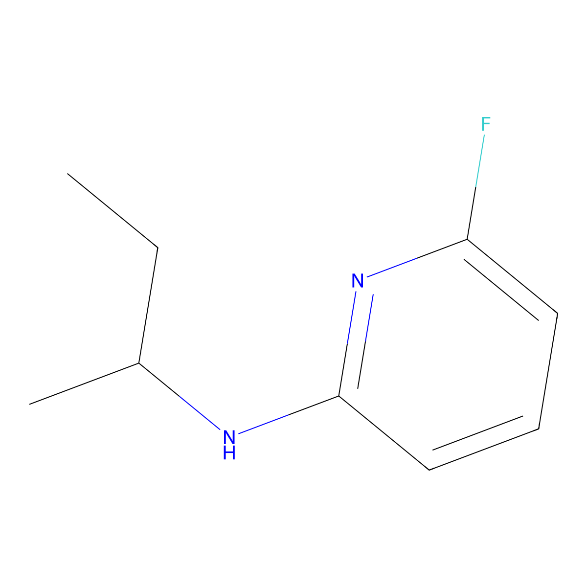 N-(butan-2-yl)-6-fluoropyridin-2-amine molecular structure, CAS 1249181-38-1