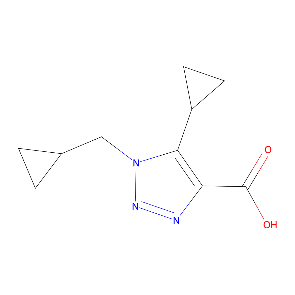 5-Cyclopropyl-1-(cyclopropylmethyl)-1h-1,2,3-triazole-4-carboxylic acid molecular structure, CAS 1249186-63-7