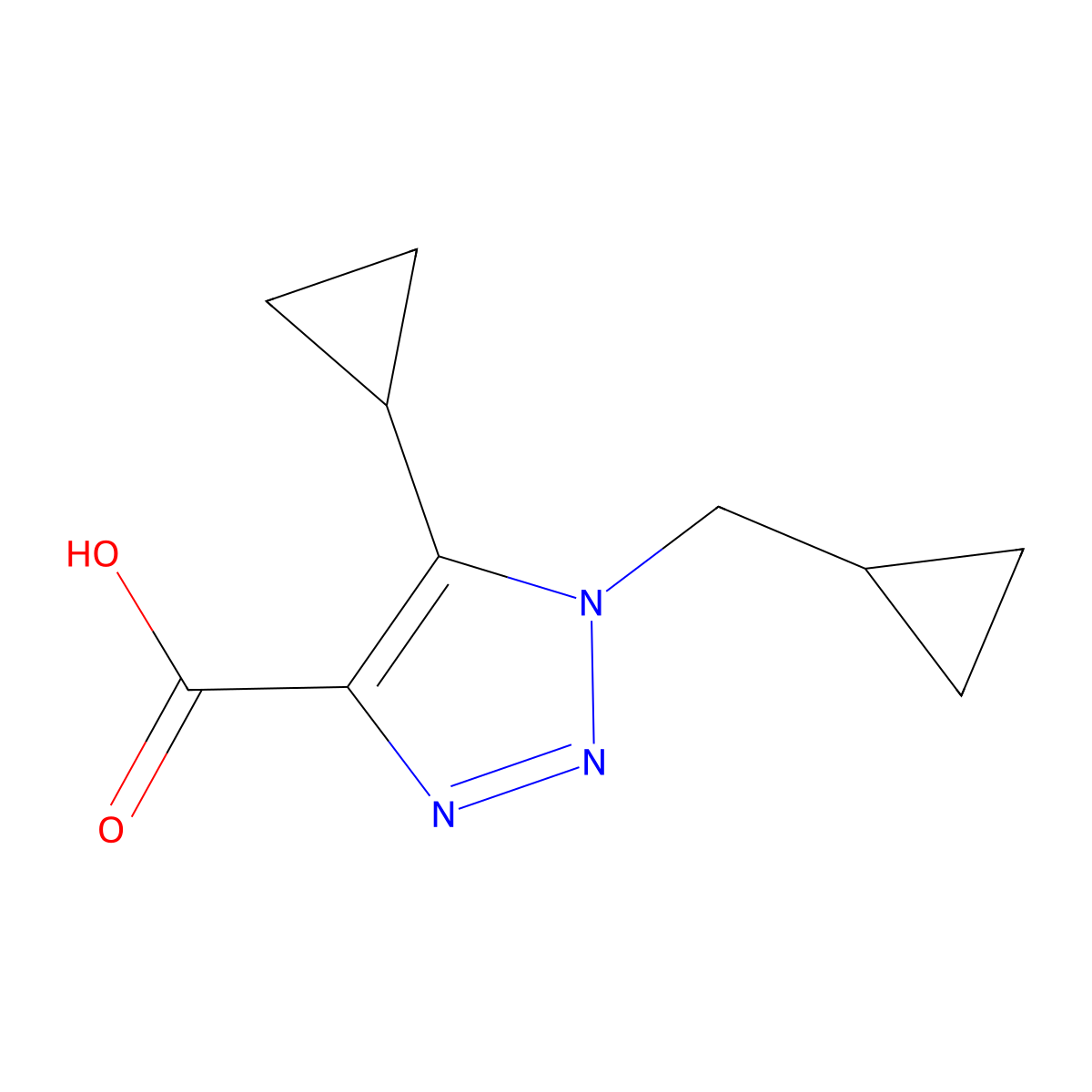 5-Cyclopropyl-1-(cyclopropylmethyl)-1h-1,2,3-triazole-4-carboxylic acid molecular structure, CAS 1249186-63-7