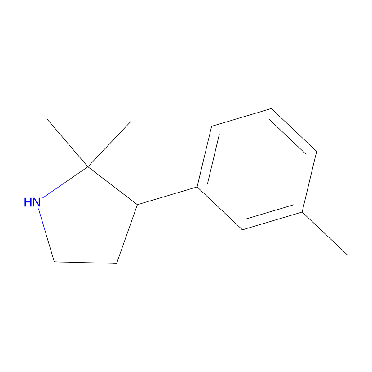 2,2-Dimethyl-3-(3-methylphenyl)pyrrolidine molecular structure, CAS 1249187-89-0