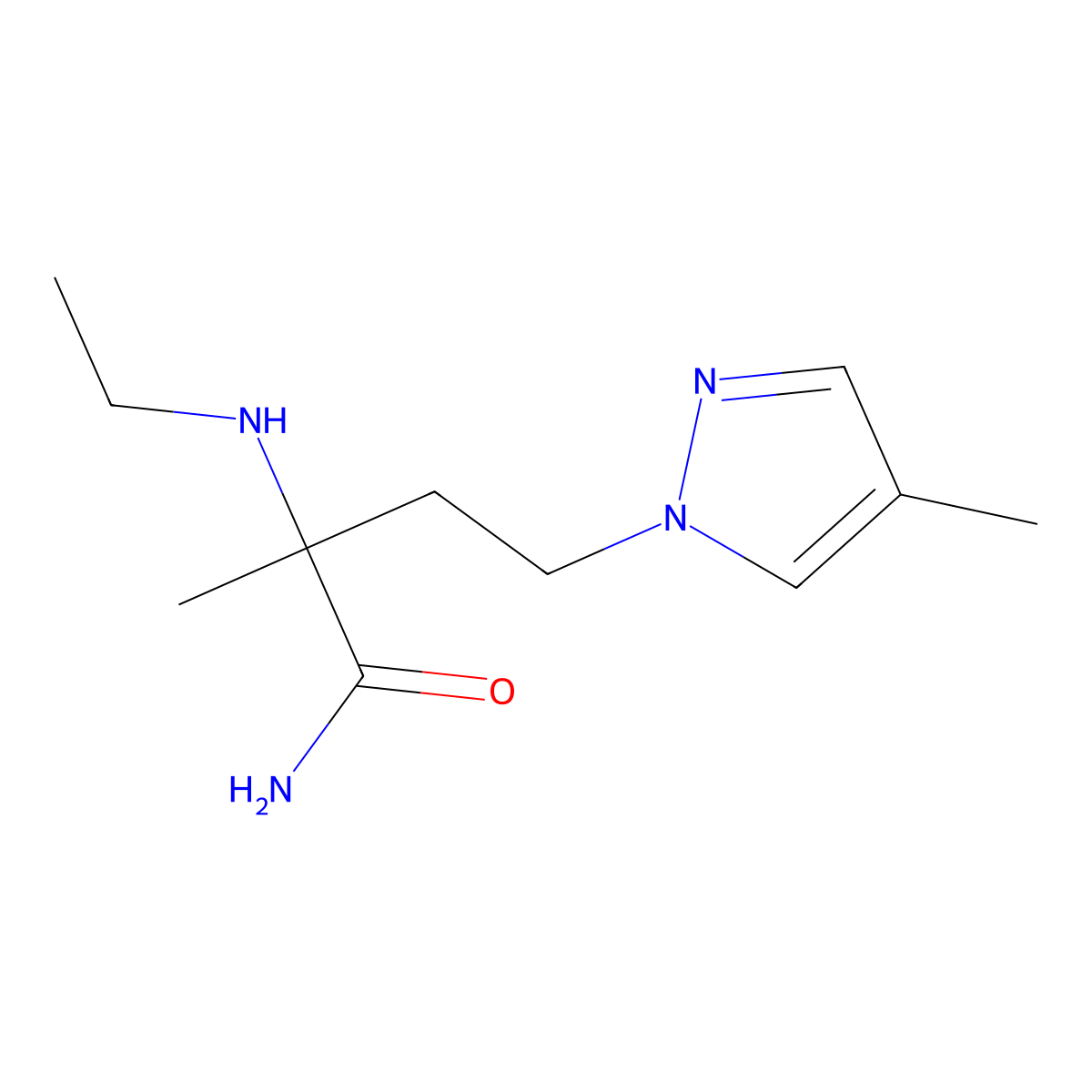 2-(Ethylamino)-2-methyl-4-(4-methyl-1h-pyrazol-1-yl)butanamide molecular structure, CAS 1249190-19-9