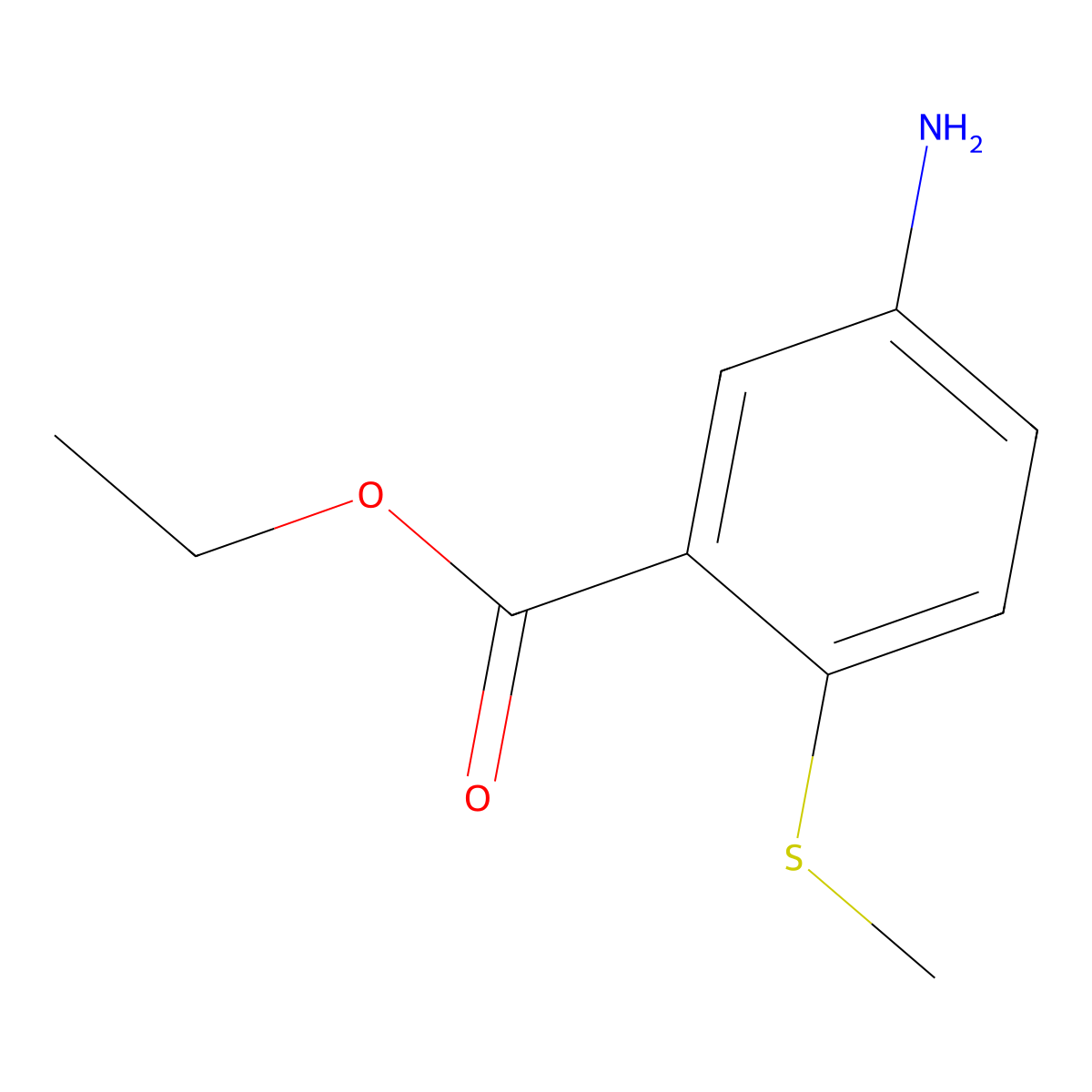 Ethyl 5-amino-2-(methylsulfanyl)benzoate molecular structure, CAS 1249191-30-7